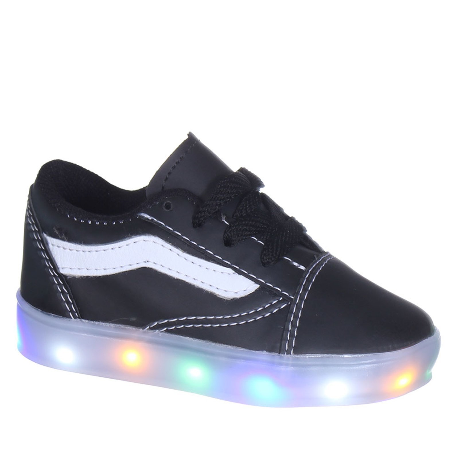 Infantil - Tenis de masculino com luzinha pisca led listrado
