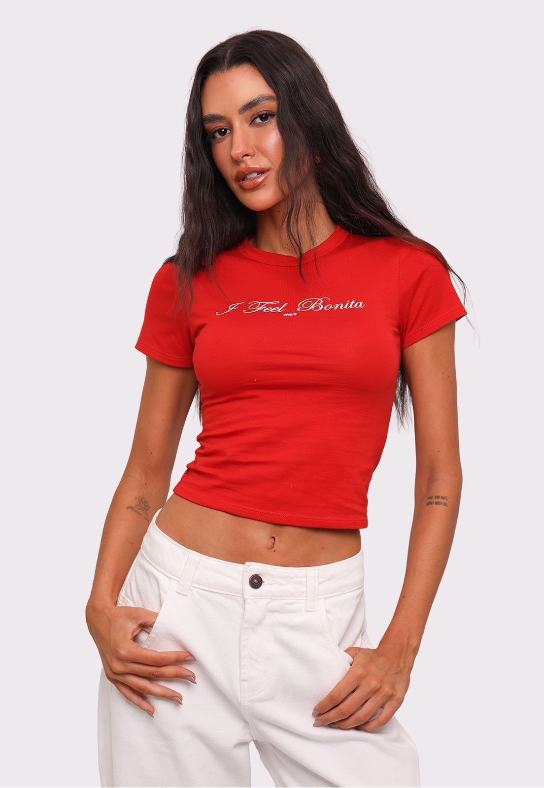 baby tee i feel bonita Vermelho