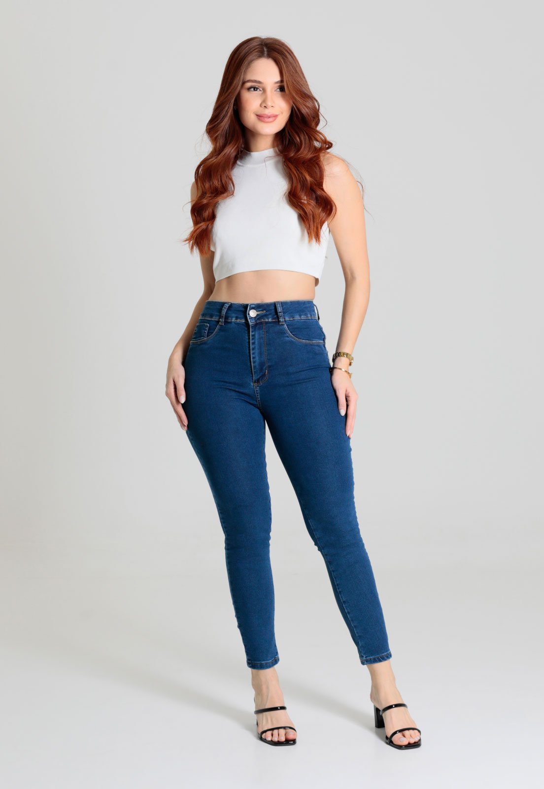 Calça Jeans Sawary Skinny Pocket Azul