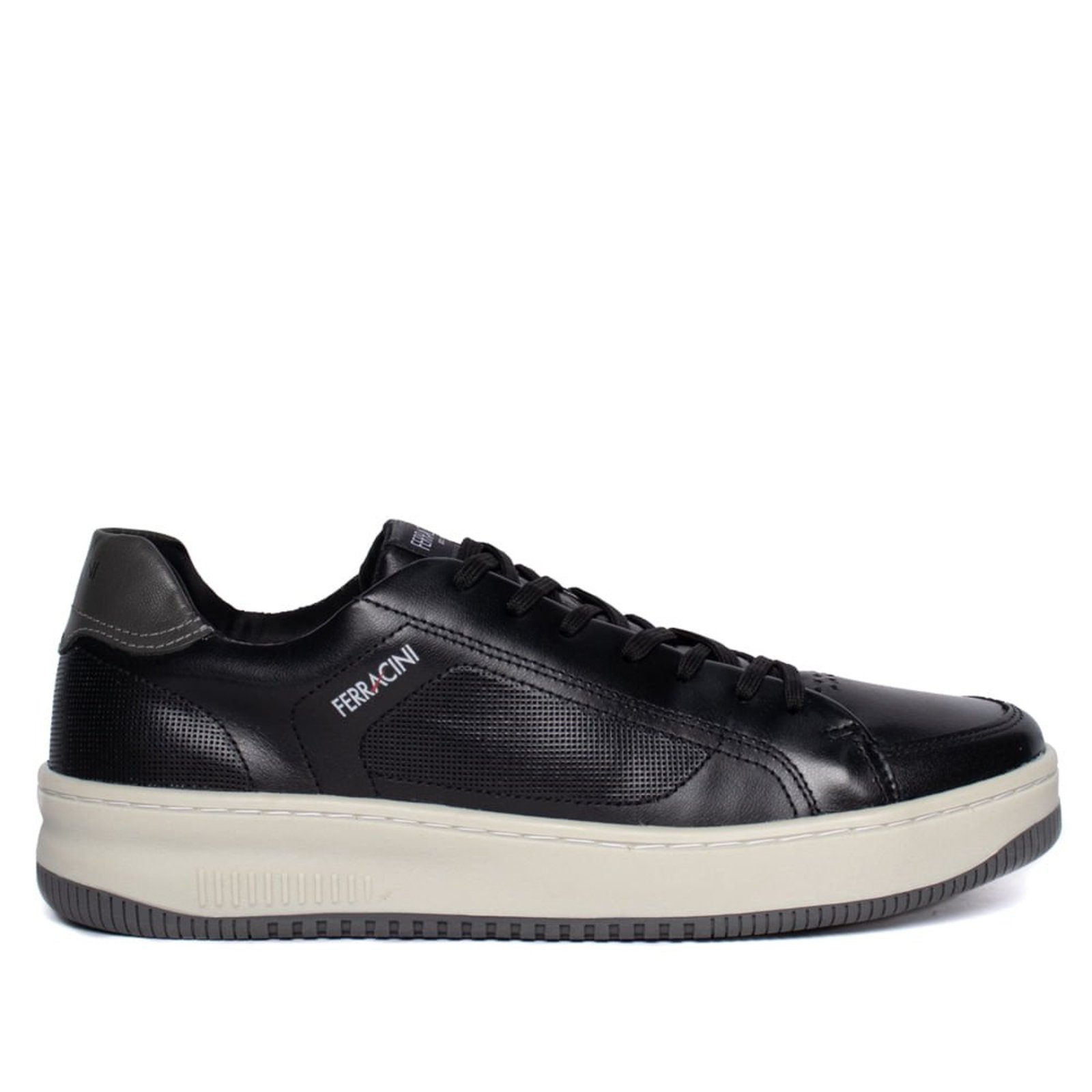 Sapatênis Masculino Ferracini Napa Conforto Preto/Cinza