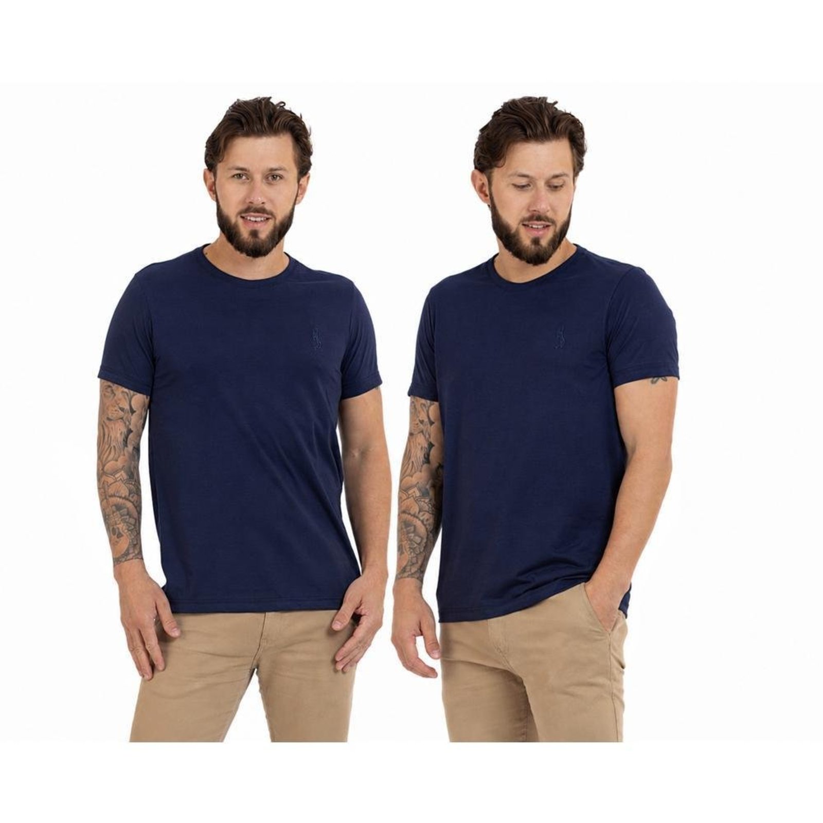 Kit 2 Camiseta Básica Casual Masculina Confortável em Malha Leve