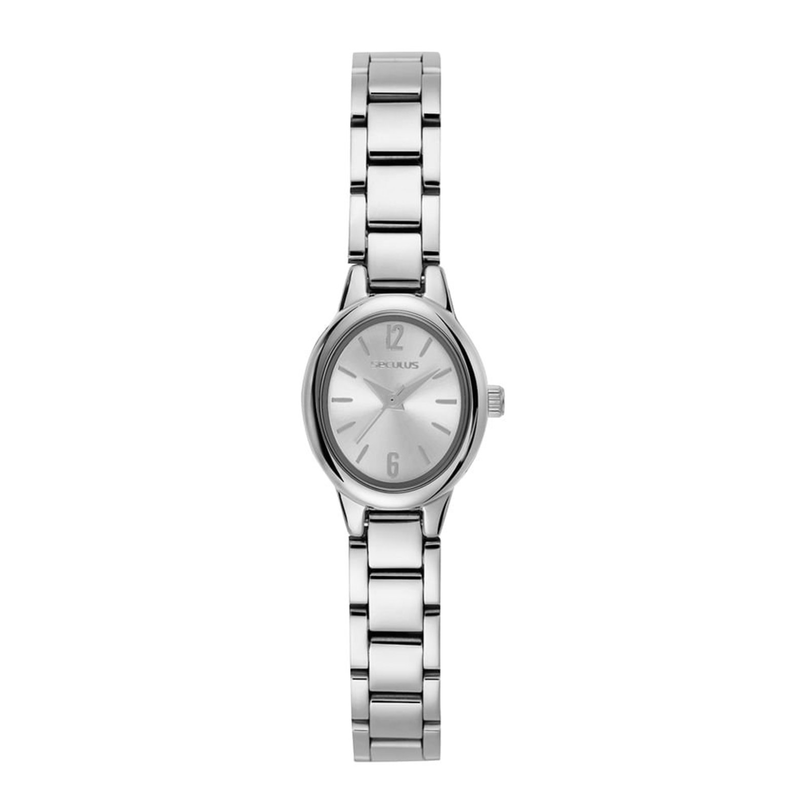 Relógio Seculus Feminino Aço Oval Prata Seculus