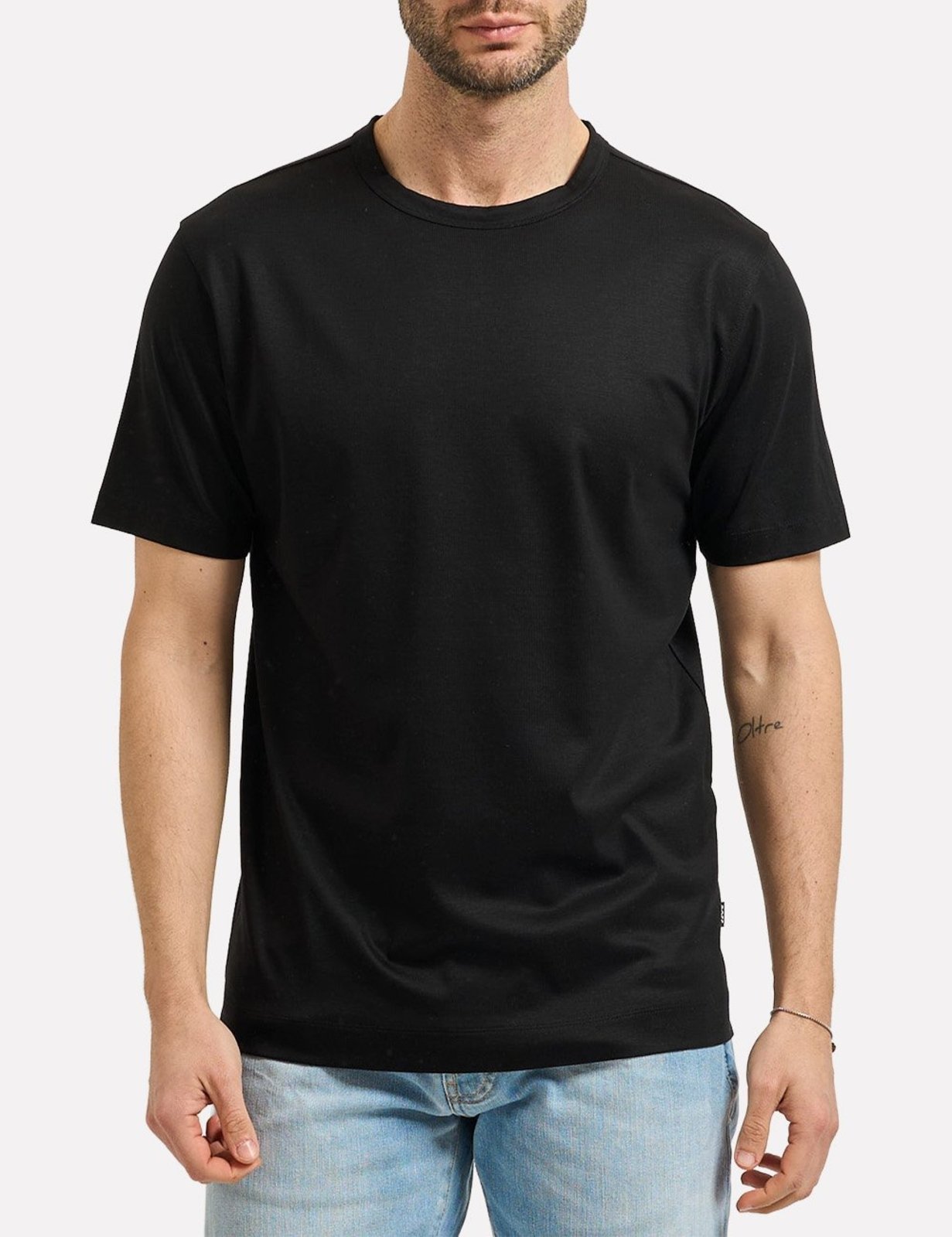 Camiseta Hugo Boss Masculina Regular Fit Mercerised Thompson 50 Preta