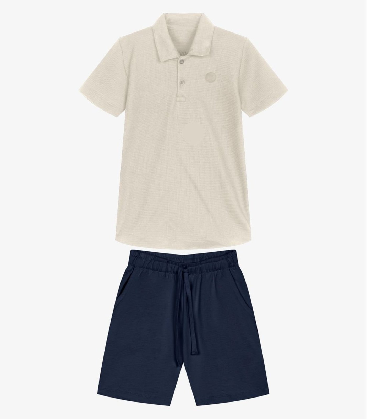 Infantil - Conjunto Polo Com Bermuda Trick Nick Bege