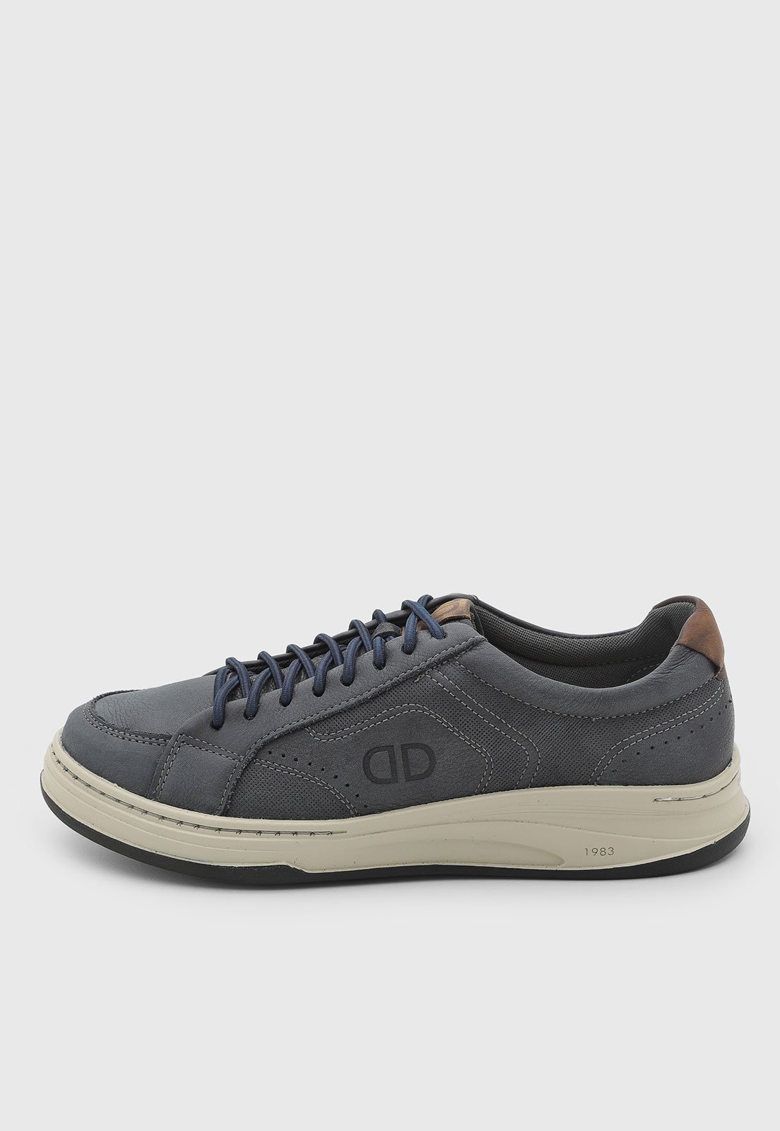 Tênis Masculino Democrata Step Couro Azul