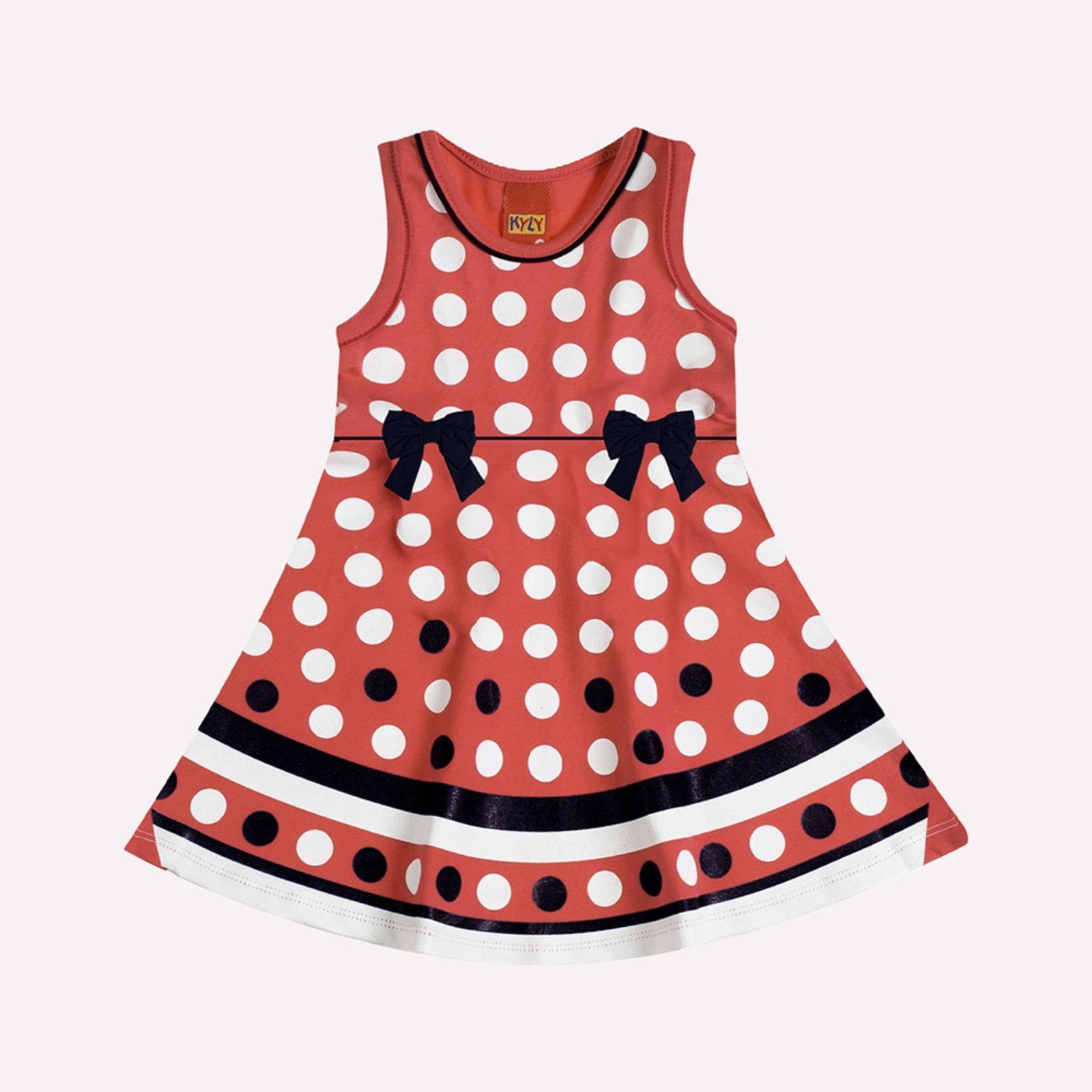 Vista 2 Infantil - Vestido Menina Bolinhas Kyly azul marinho Kyly azul marinho