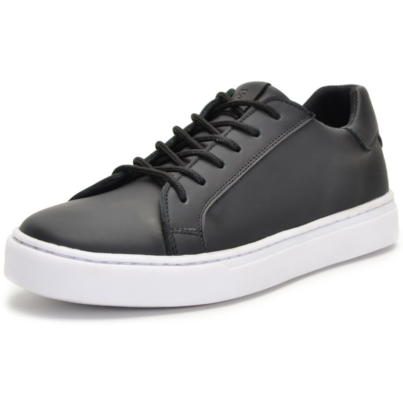 Tênis Feminino Conforto Ferrile Em Couro Preto 150