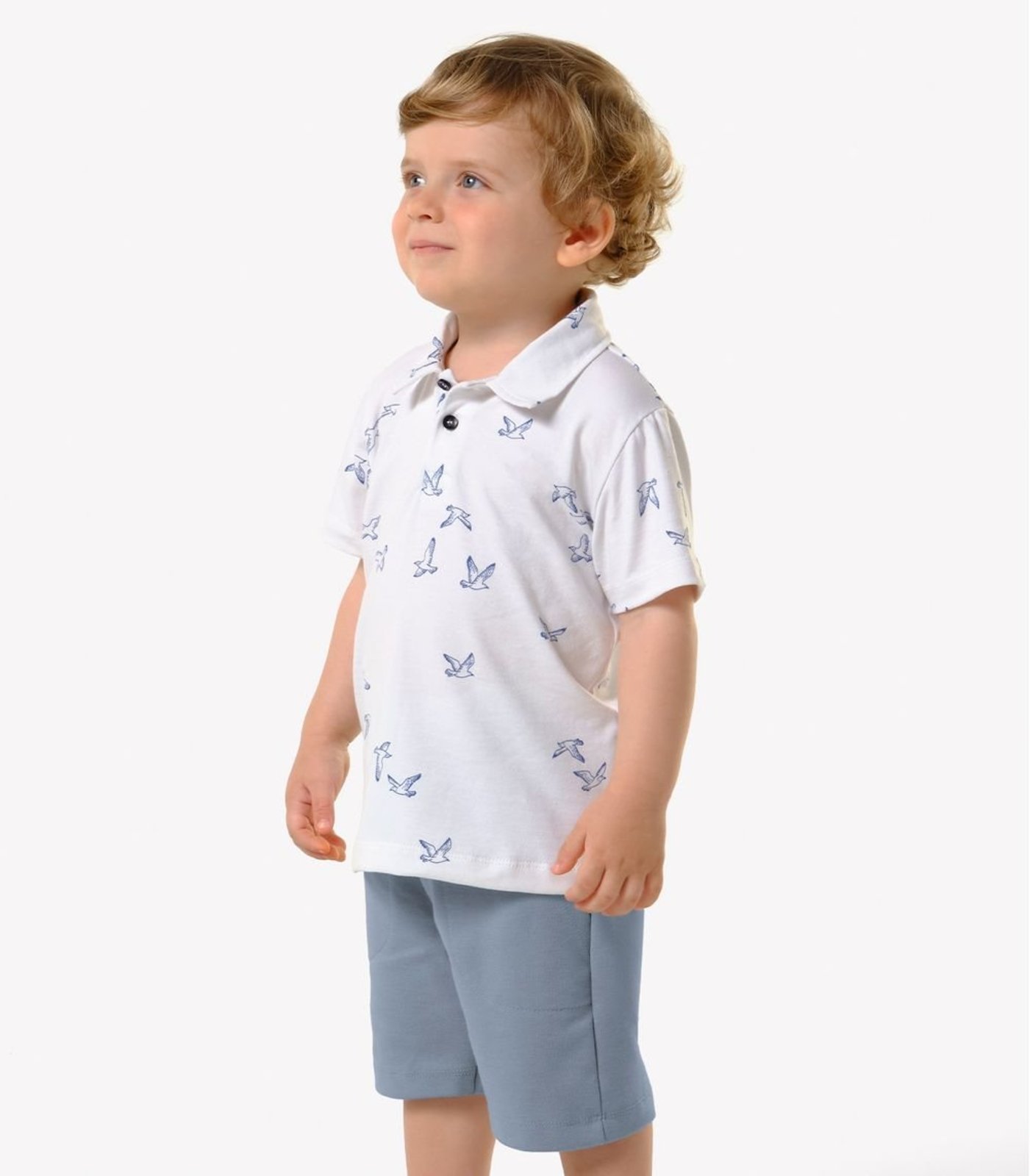 Infantil - Conjunto Polo Com Bermuda Trick Nick Branco