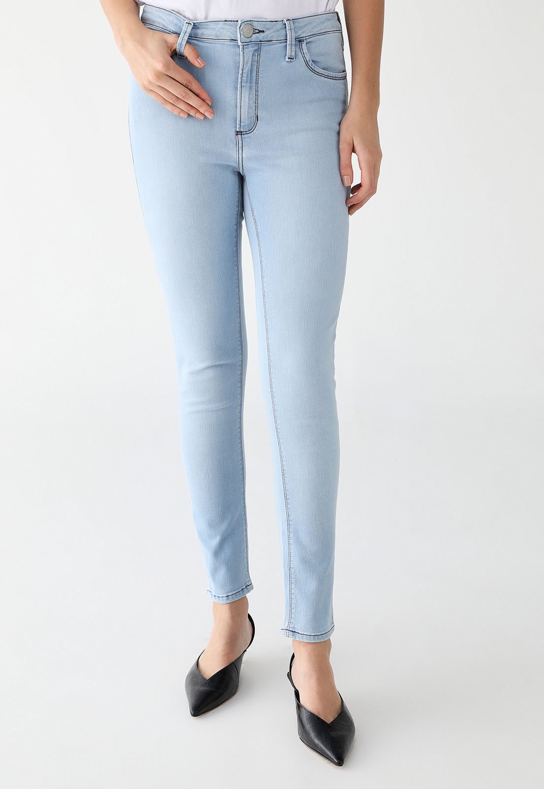 Calça Jeans Dudalina Skinny Lisa Azul
