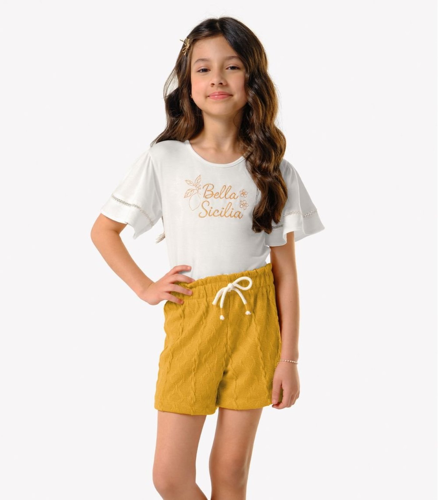Infantil - Conjunto Blusa Com Shorts Trick Nick Bege