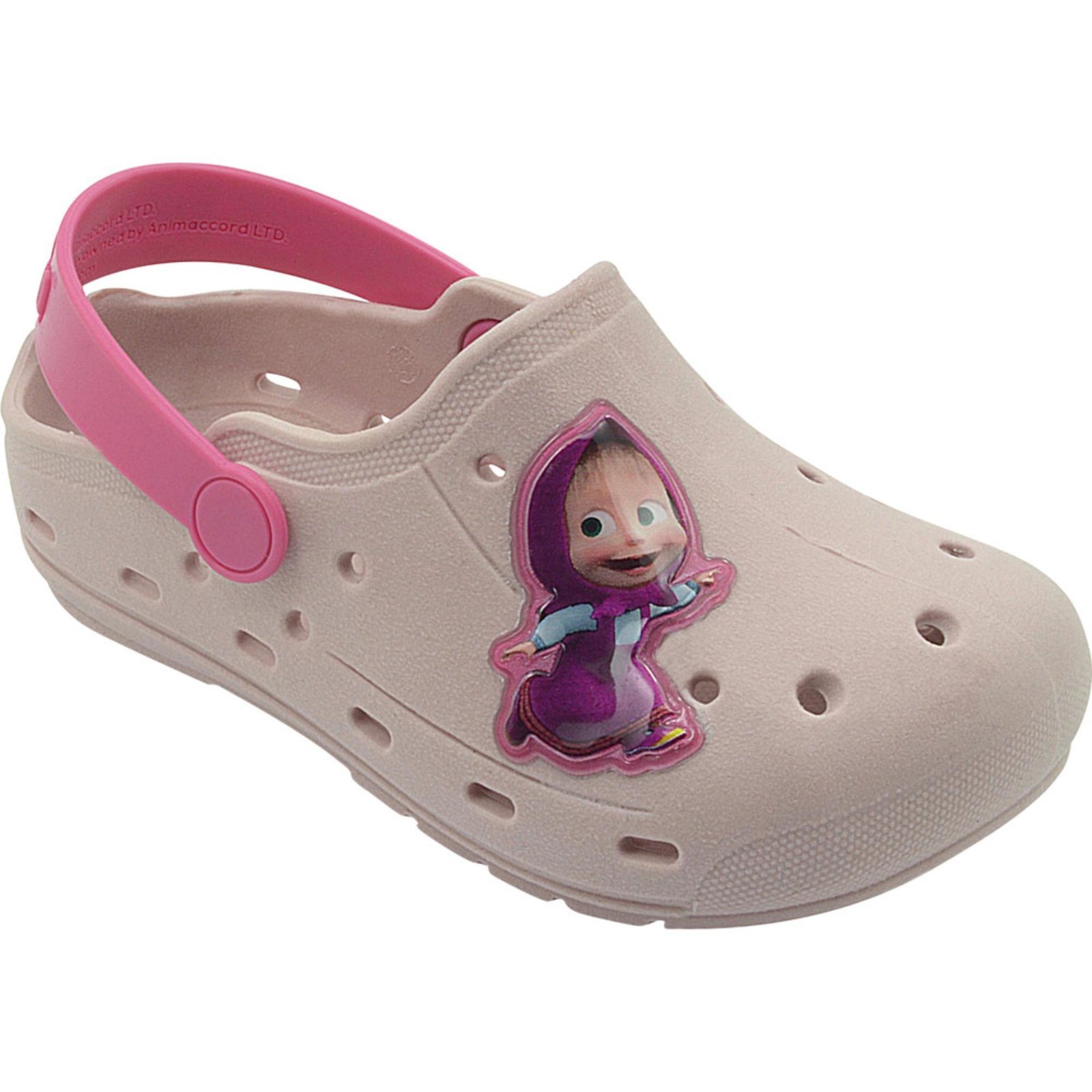 Vista 3 Infantil - Sandália Babuche Menina Pé com Pé Personagem Masha Papete Chinelo Leve Macio Escuro rosa Pé com pé rosa