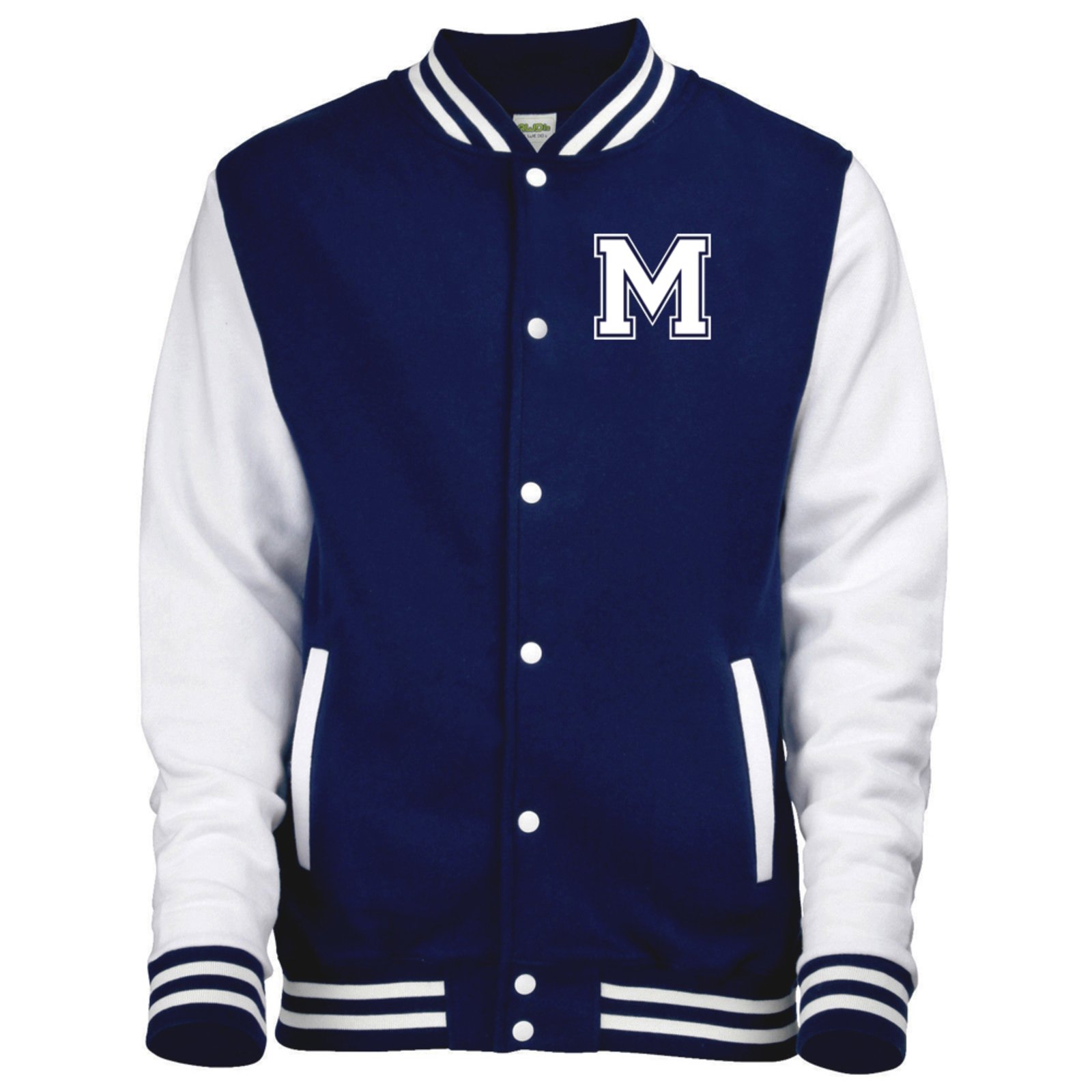 Jaqueta College Americana College4EVER Azul Marinho letra M Bordada