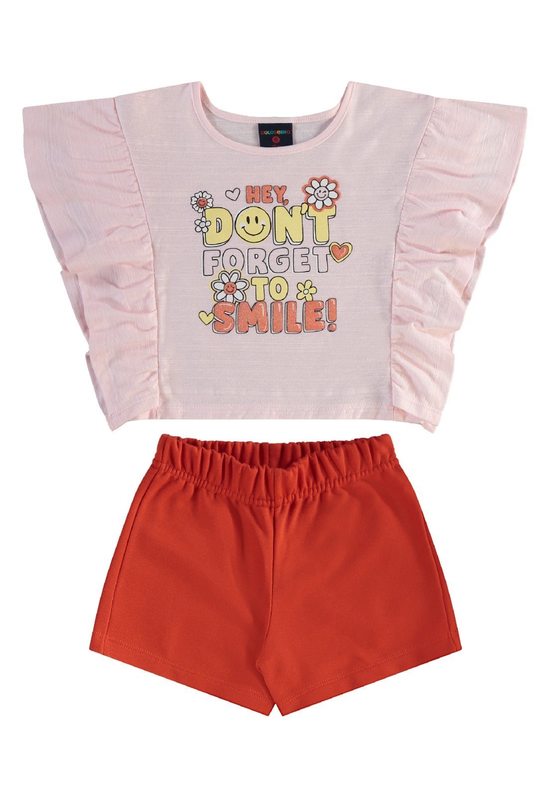 Infantil – Conjunto Blusa e Short para Menina Guloseima Amarelo