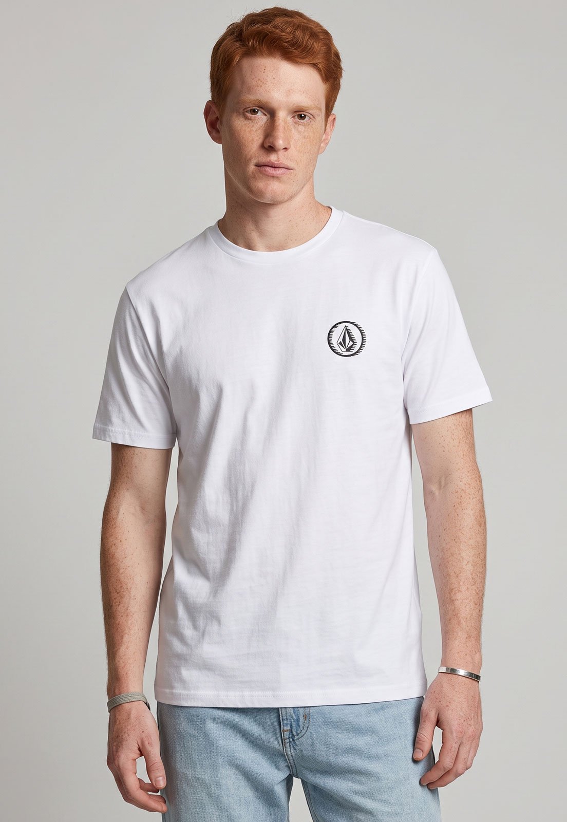 Camiseta Masculina Volcom Silk Circle Stone Branca