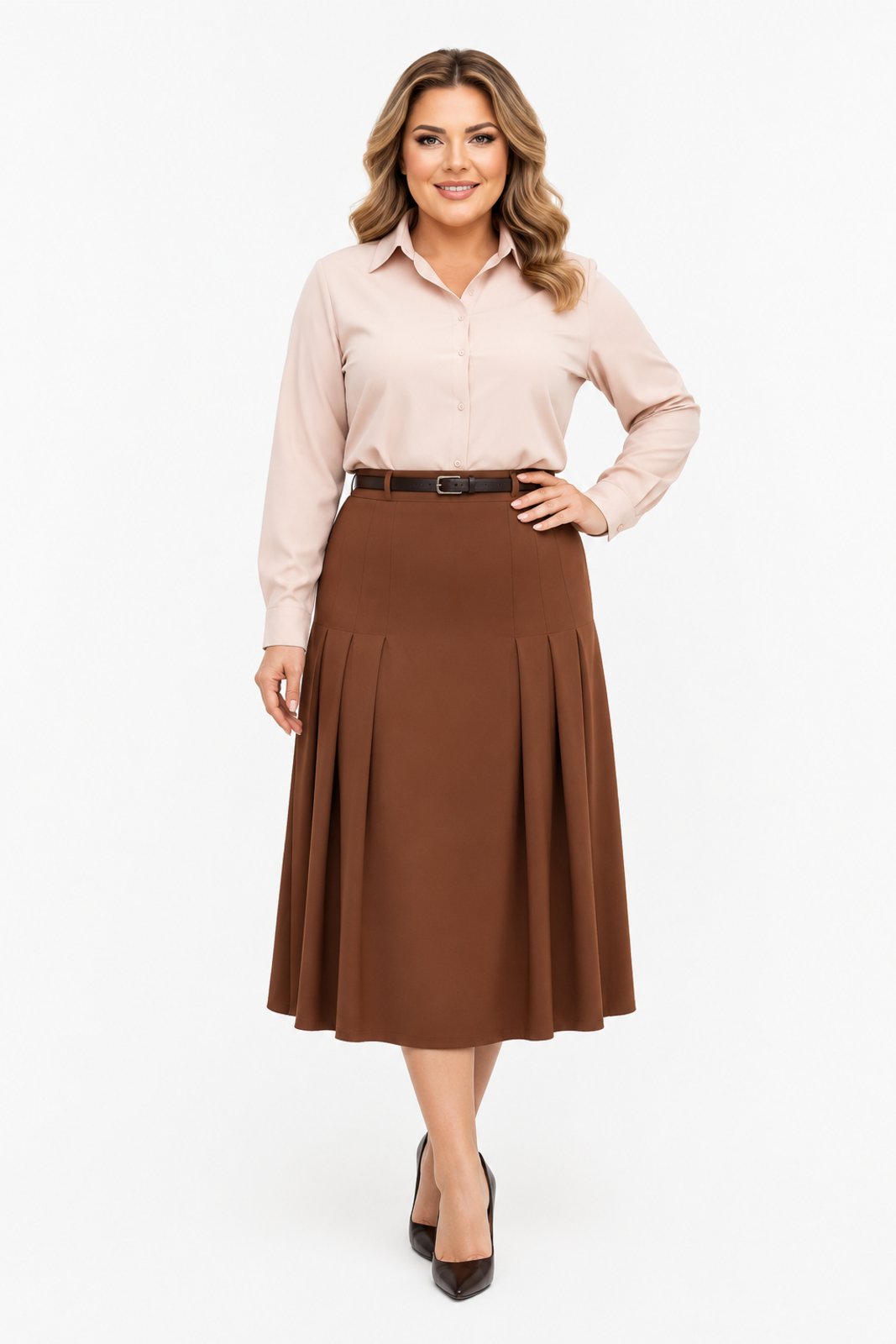 Saia Midi D Bell Outlet Fashion Danielle Alfaiataria Marrom