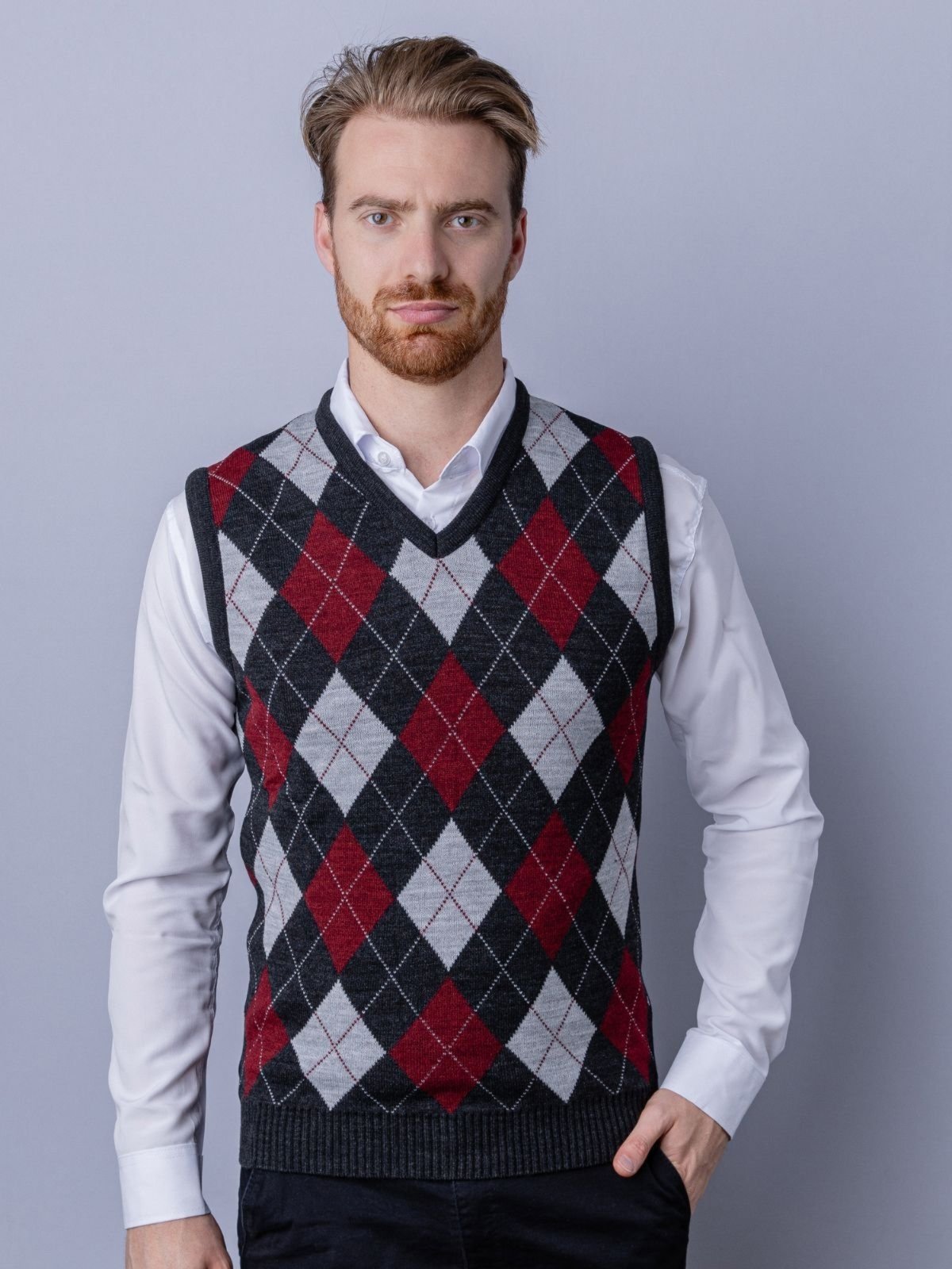 Colete com jacquard