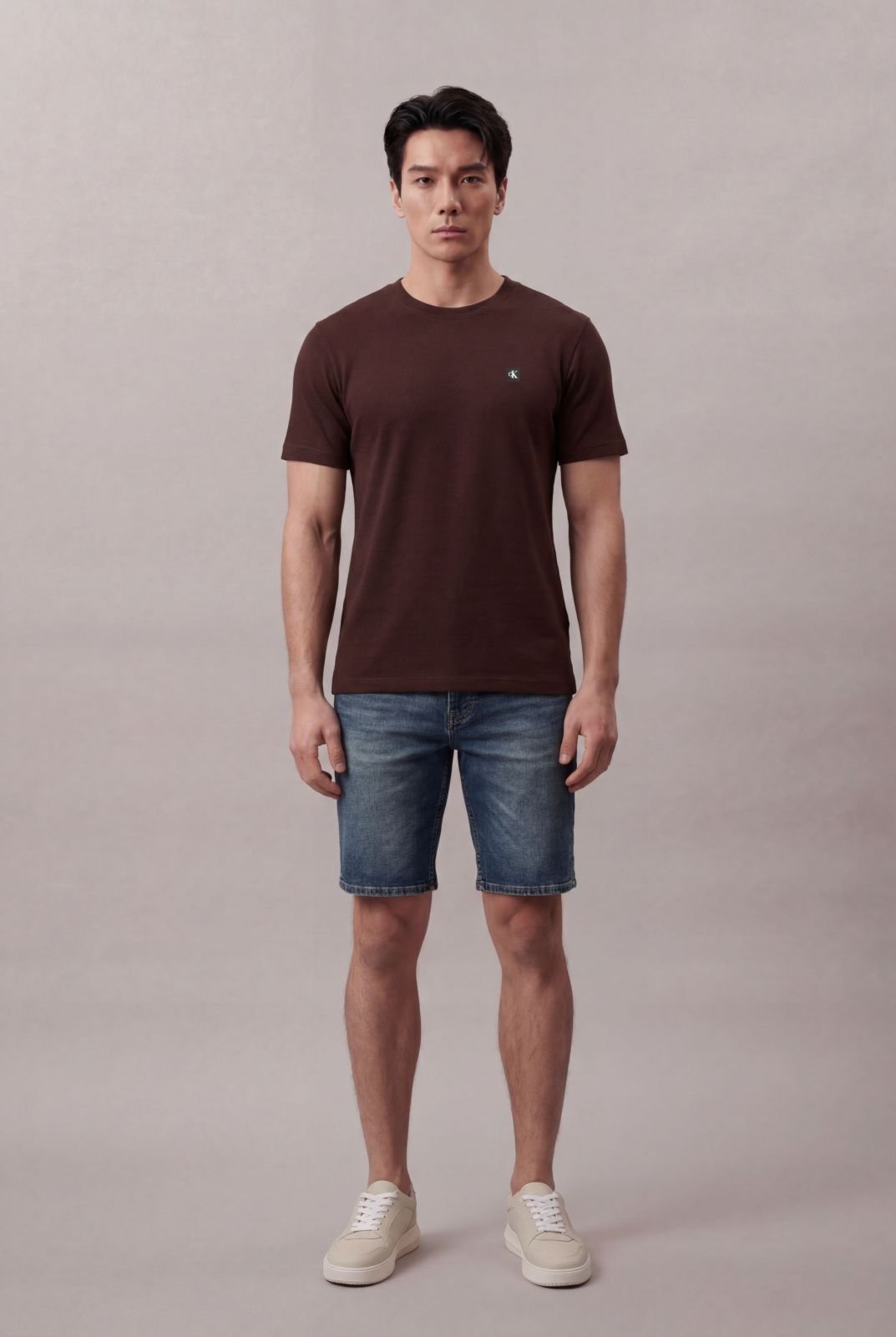 Camiseta Manga Curta Calvin Klein Jeans Masculino Premium - Marrom Calvin Klein Jeans