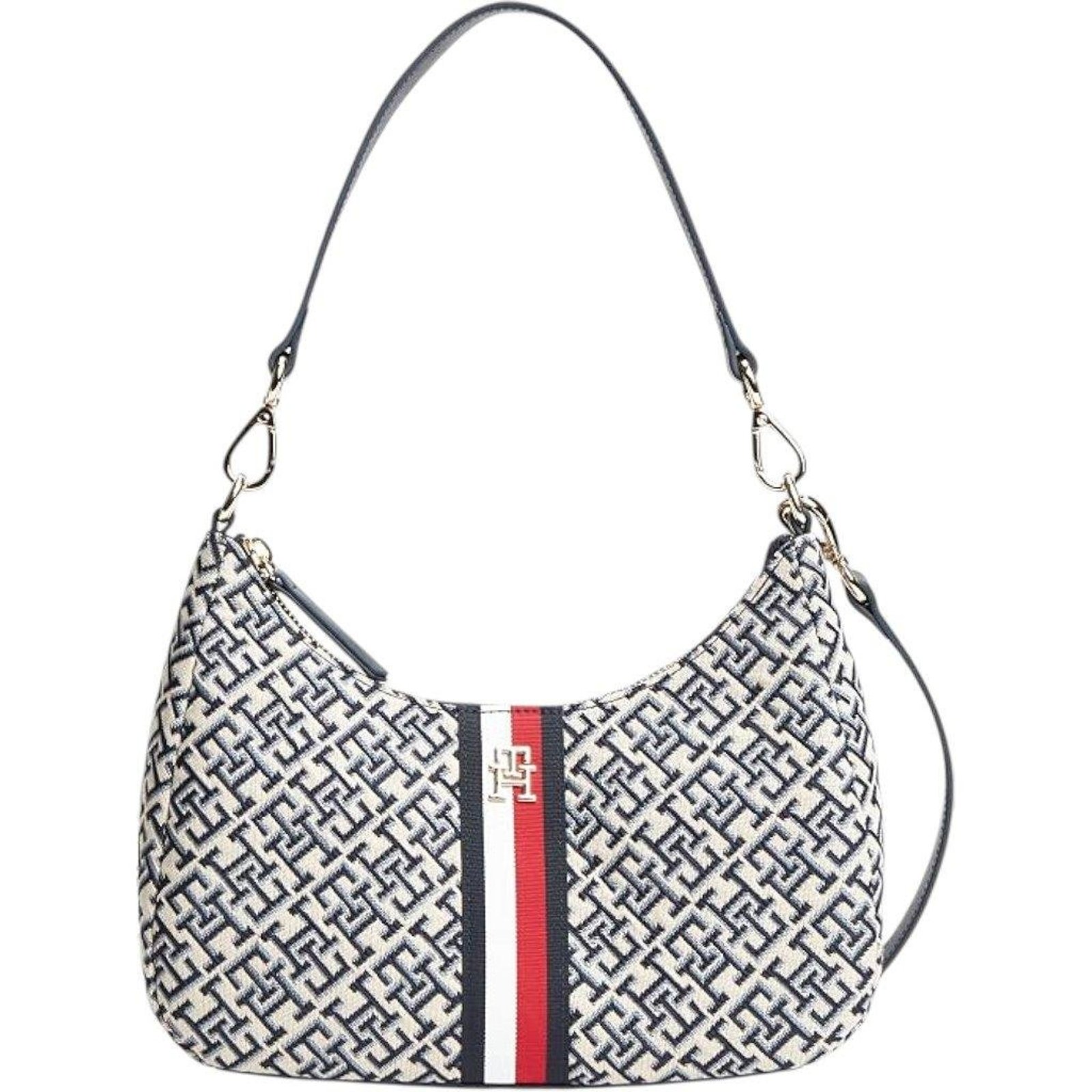Bolsa Tommy Hilfiger Jacquard Bege e Marinho