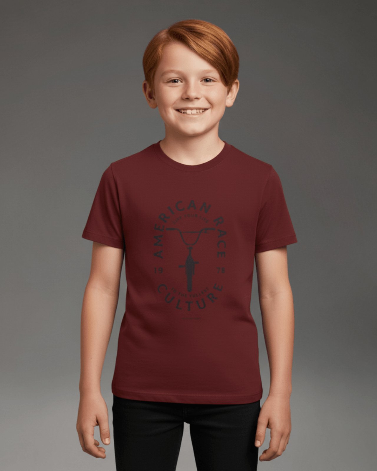 Camiseta Manga Curta Calvin Klein Jeans Menino American Bike - Bordo Calvin Klein Jeans