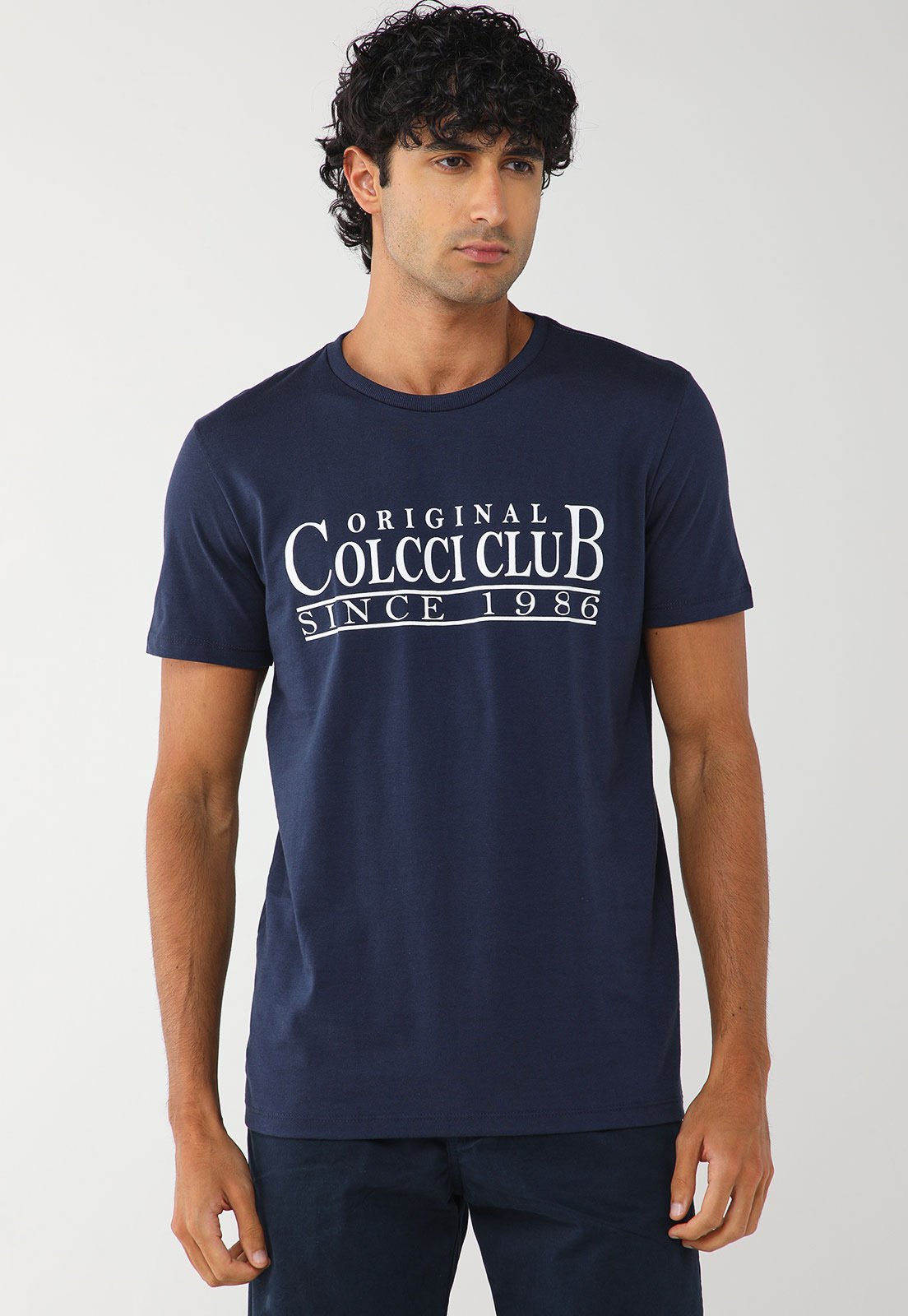 Camiseta Masculina Colcci Estampa Original Club Azul Marinho