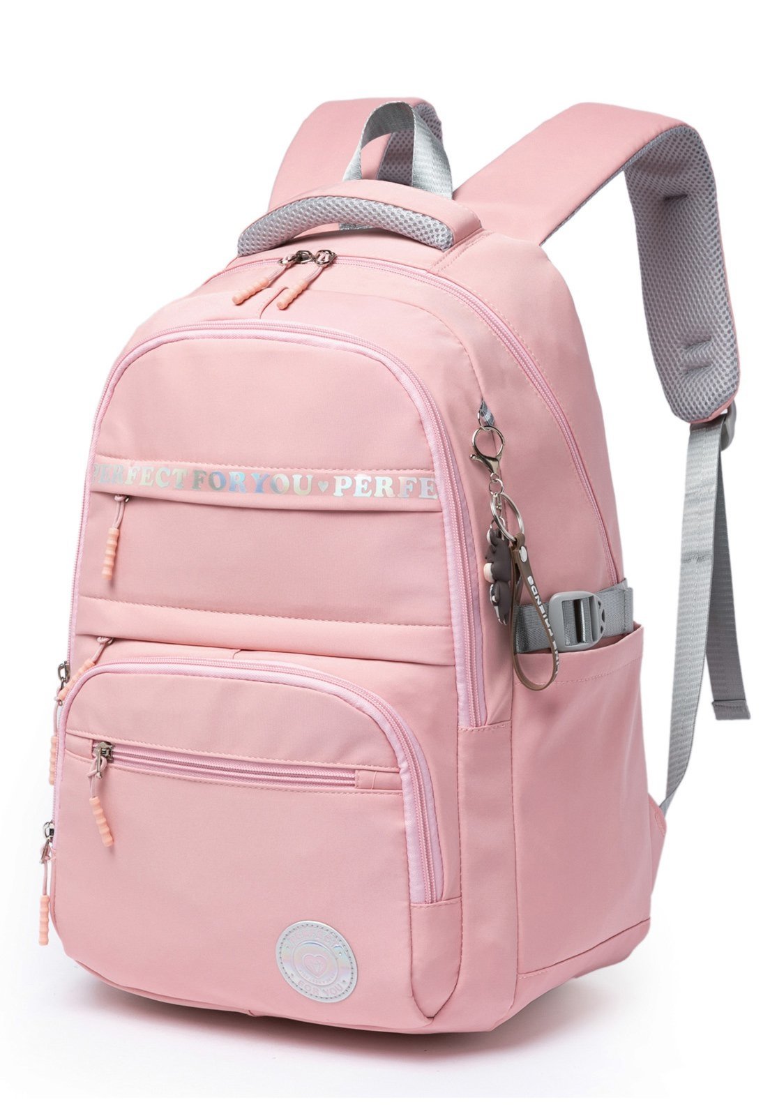 Mochila Feminina Bolsa Reforçada Espaçosa Casual Escolar Rosa