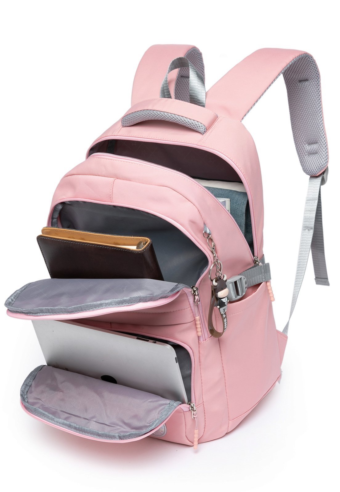 Vista 3 Mochila Feminina Bolsa Reforçada Espaçosa Casual Escolar Perfect For You rosa Perfect For You rosa