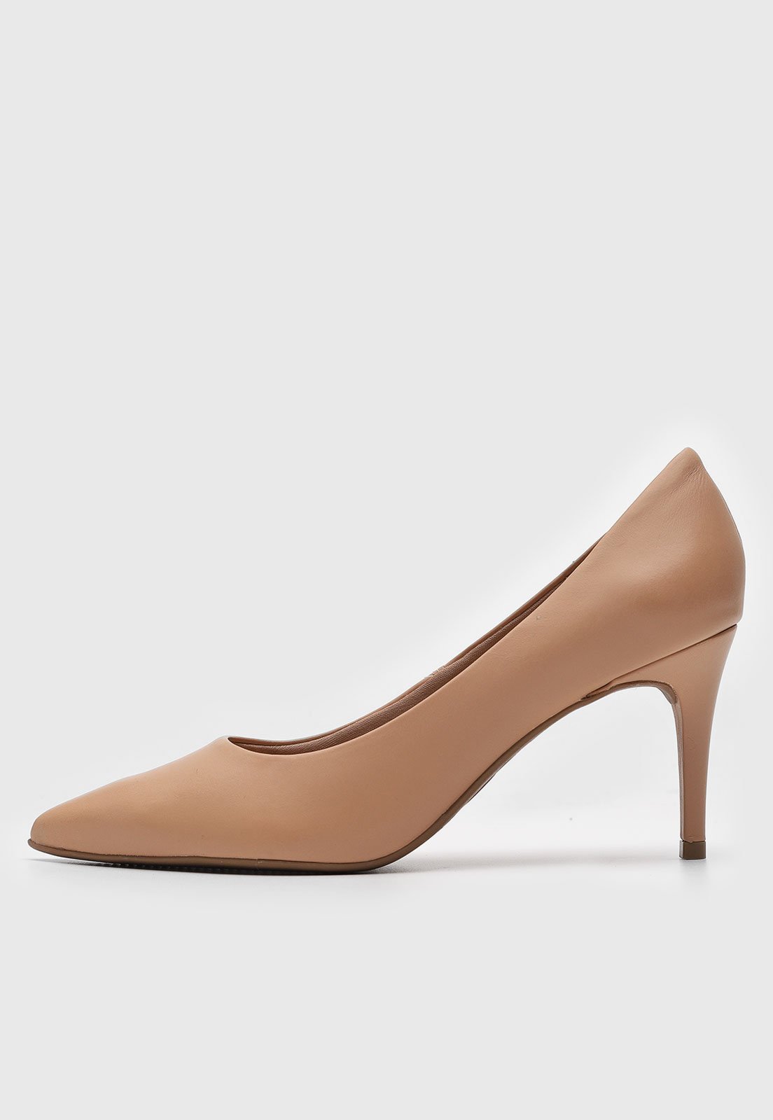 Scarpin Feminino Bottero Bico Fino Salto Fino Médio Nude