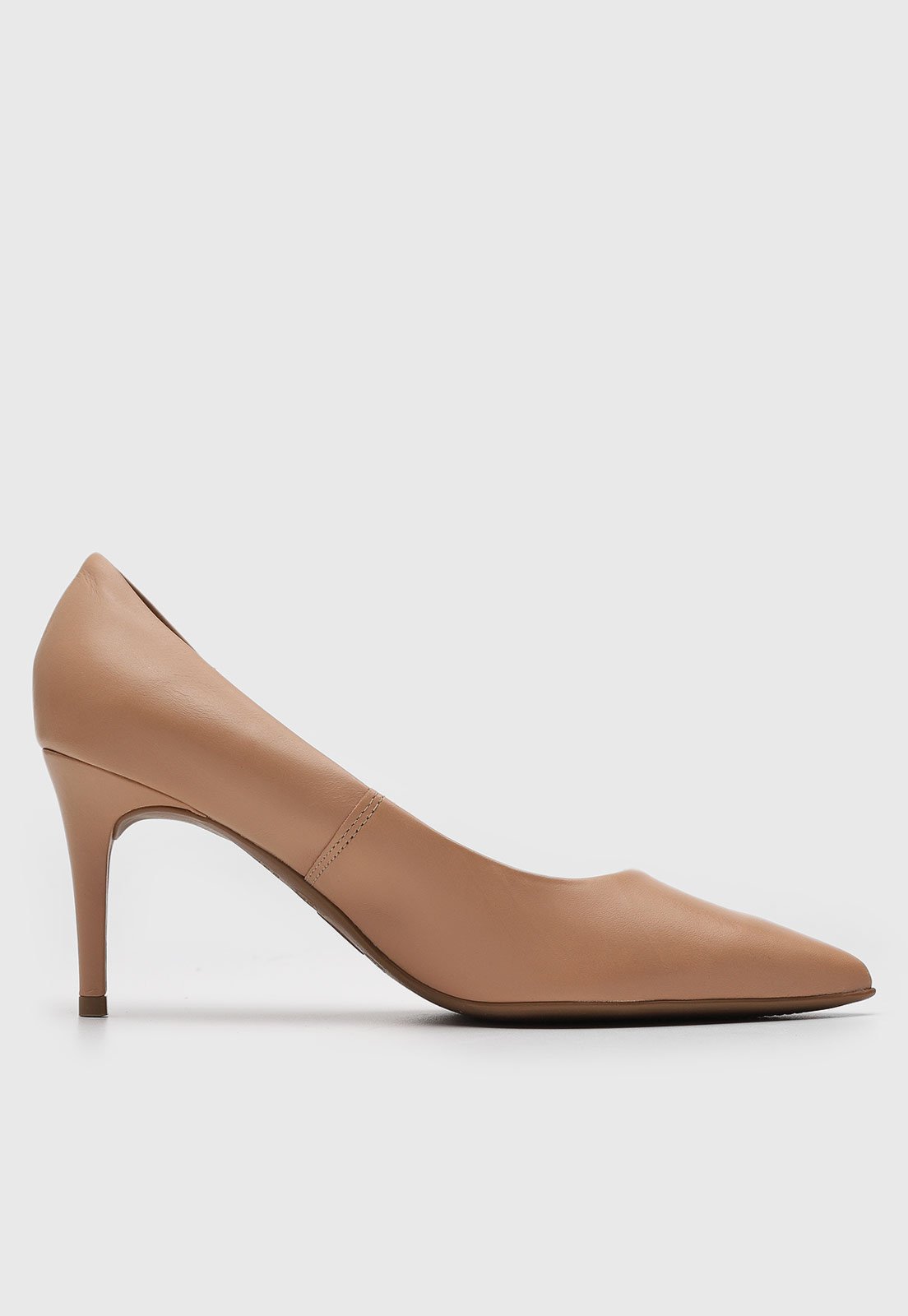 Vista 3 Scarpin Feminino Bottero Bico Fino Salto Fino Médio nude Bottero nude