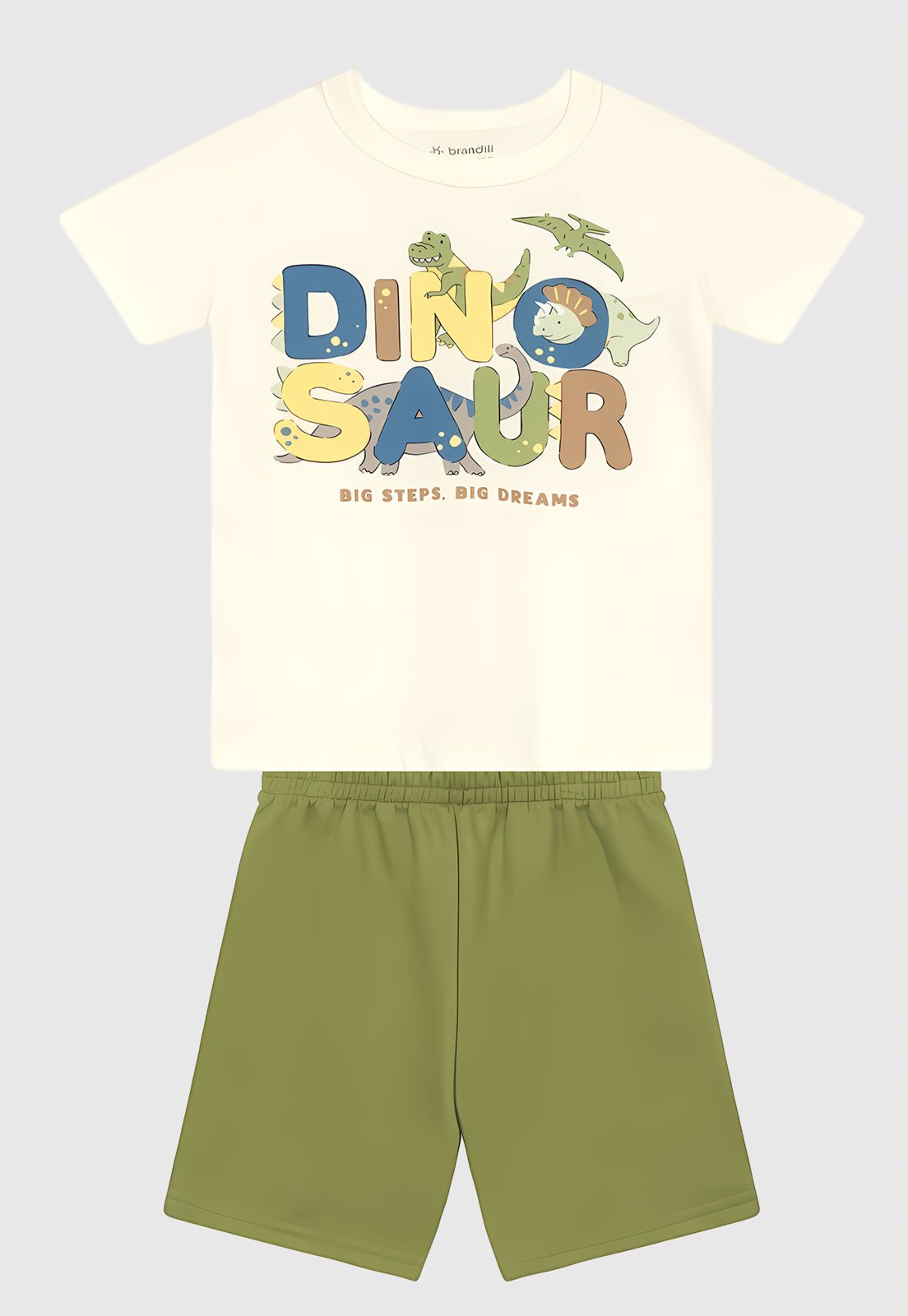 Conjunto Curto Brandili Estampa Dinossauros Off-White
