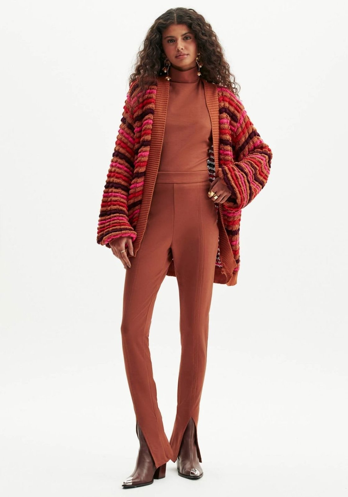 Vista 2 Legging Boot Cut Cintura Alta marrom marrom