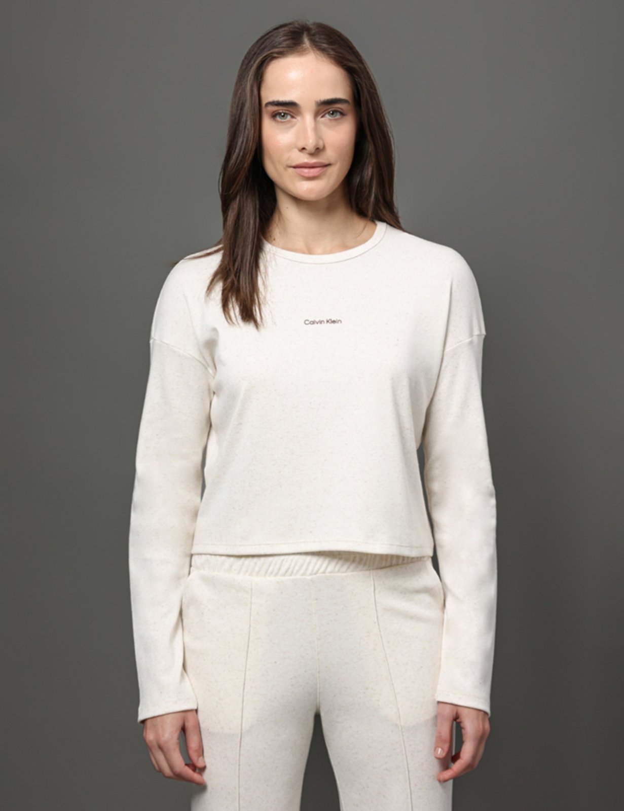 Blusão Feminino Linen Lounge Calvin Klein Underwear – Off White Calvin Klein Jeans