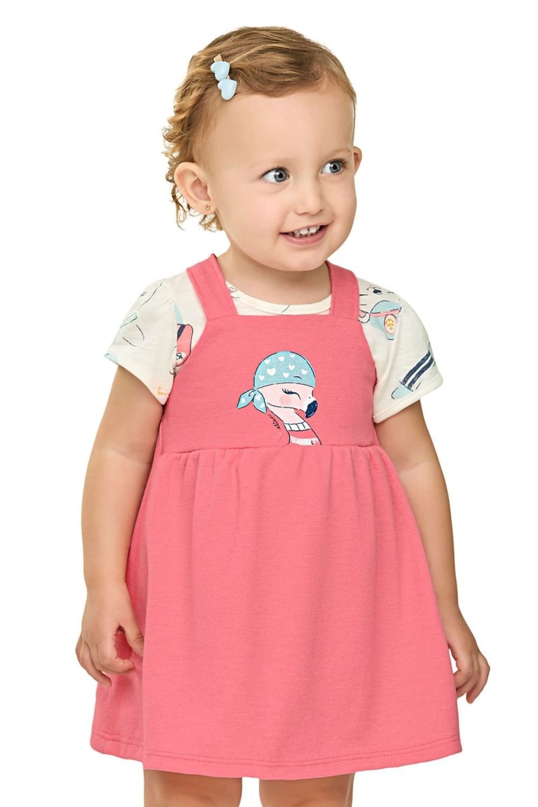 Infantil - Conjunto Menina Flamingo Curto Elian Bege
