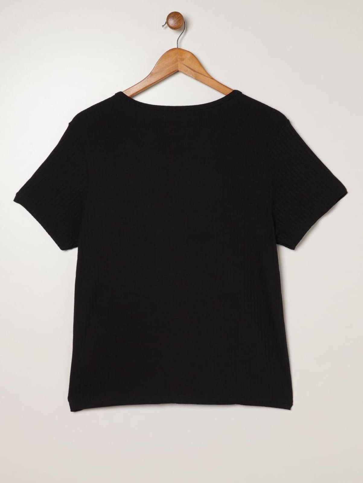 Vista 3 Blusa Viscose Canelado Plus Size Feminina Autentique preto Autentique preto
