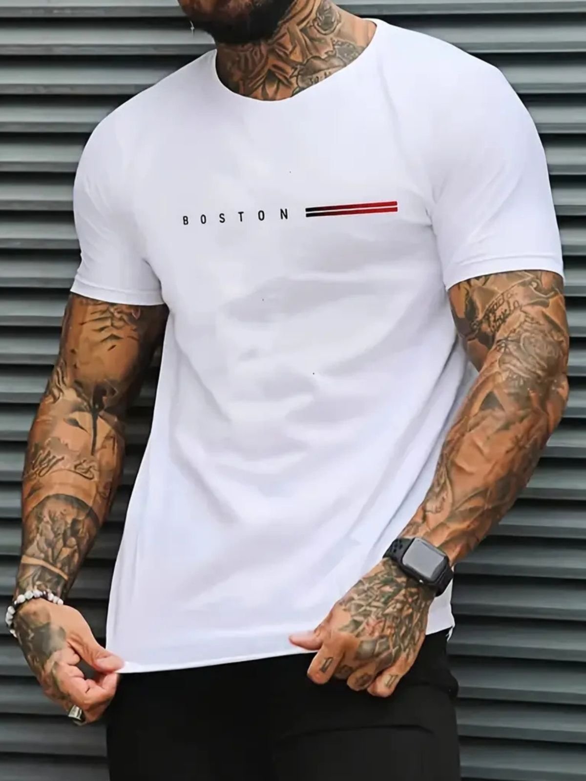 Camiseta Estampada Boston II Safira Moda Algodão Branca