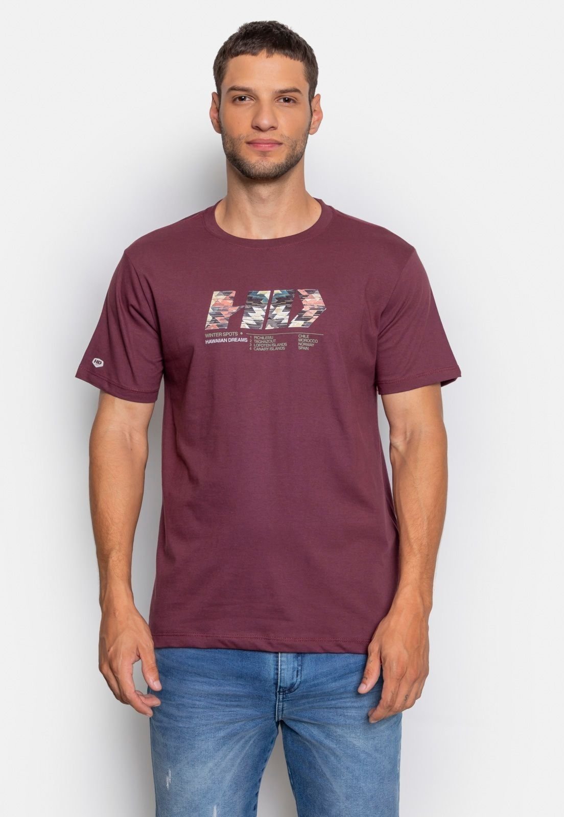 Camiseta HD Estampada Ethnic Vinho