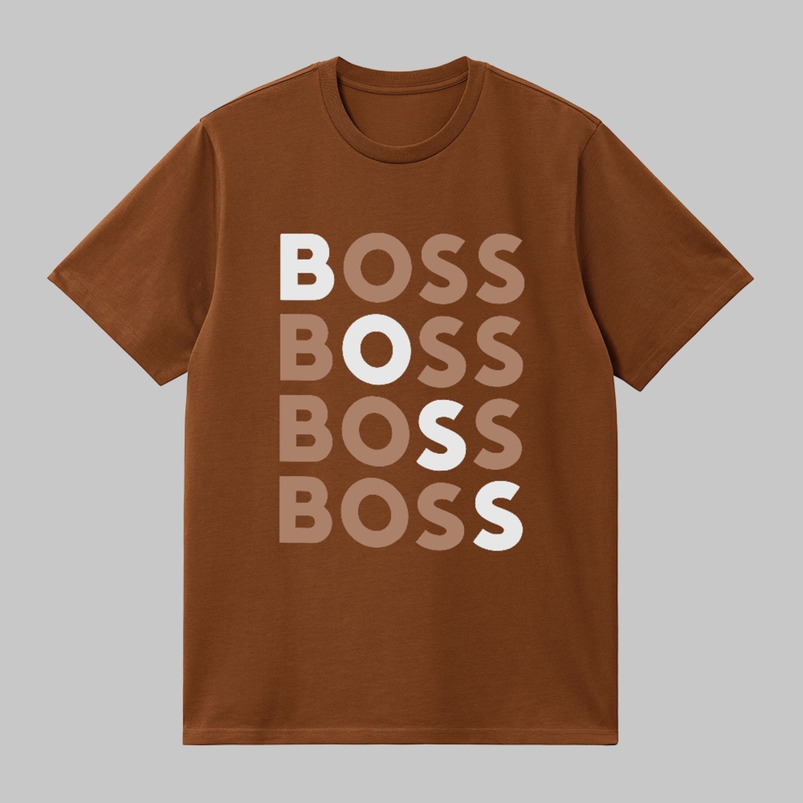 Camiseta Básica Boss Mode Fashion Estilo Moderno Urbano Marrom