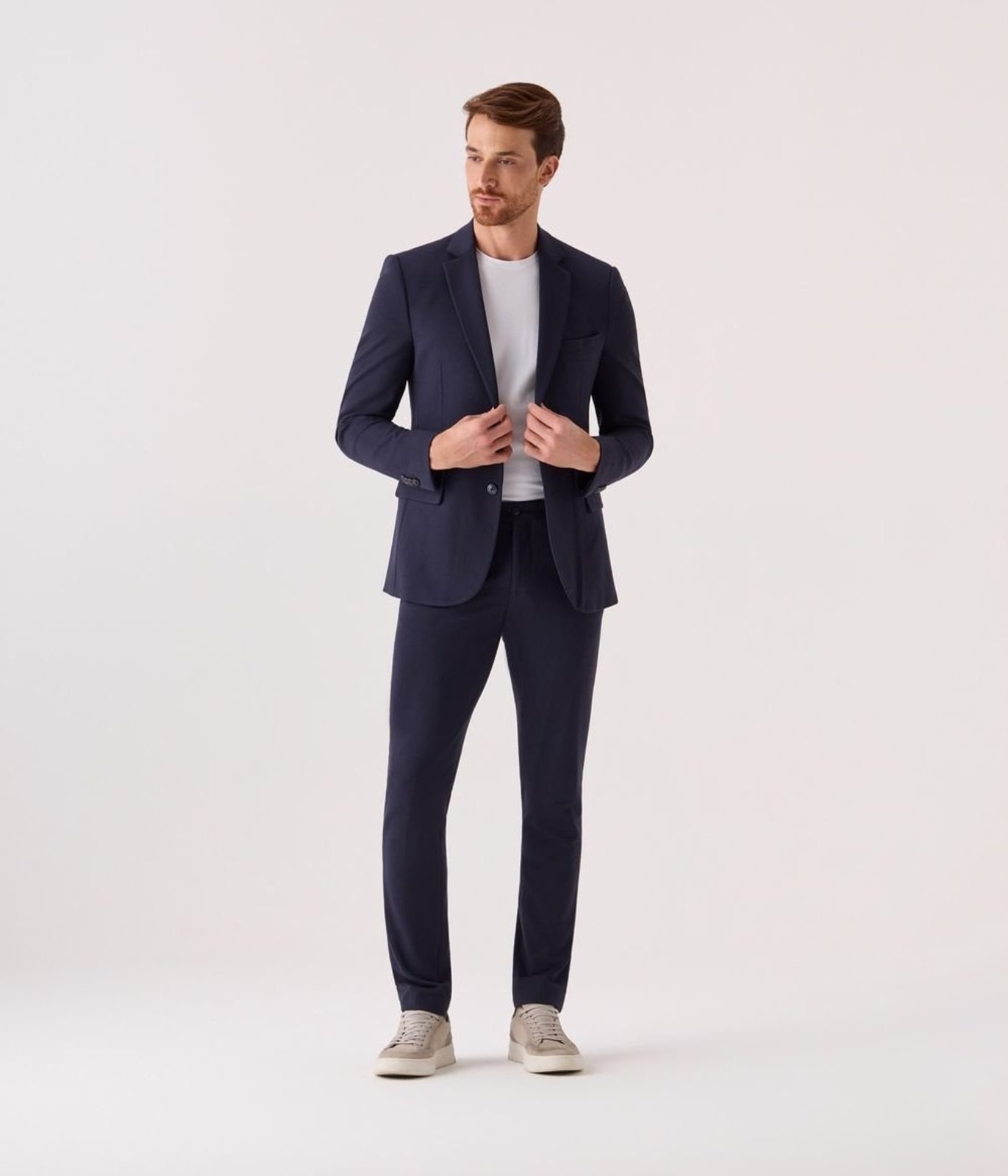 Calca Business Makenji Com Cos Ajustavel Masculina Azul Marinho