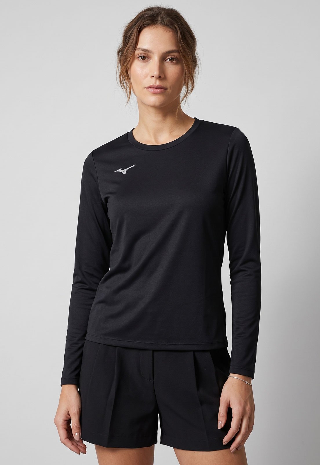 Blusa Manga Longa Feminina Mizuno Energy ML2.0F Preta