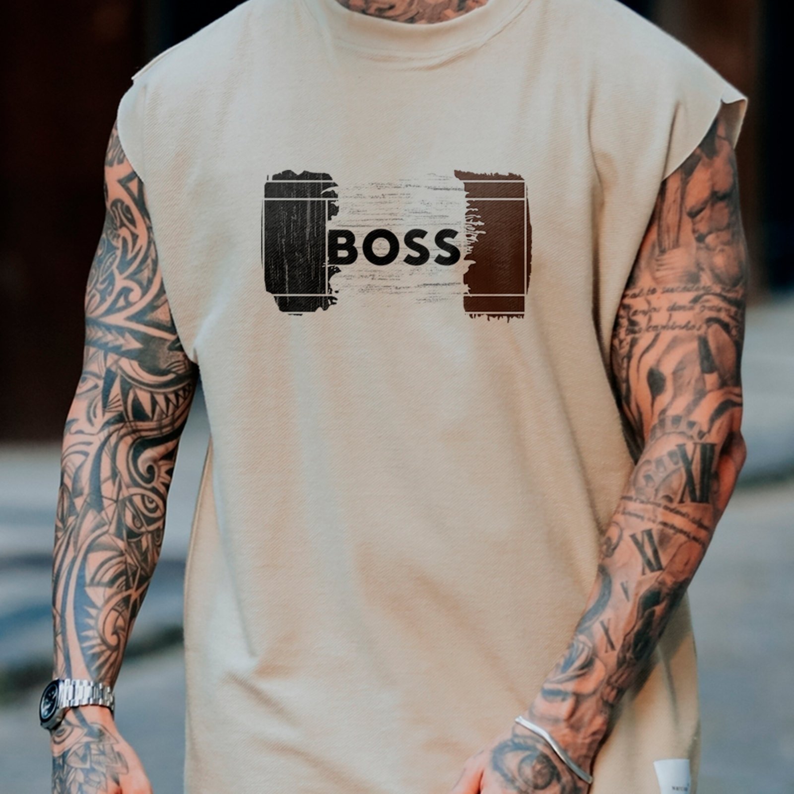 Camiseta Regata Machão Boss Streetwear Lifestyle Moda Urbana Off White
