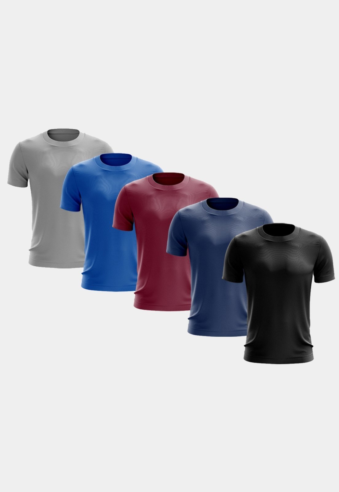 Kit 5 Camisetas Masculina Manga Curta Dry Fit Básica Lisa Proteção Solar UV Térmica Blusa Academia Esporte Camisa