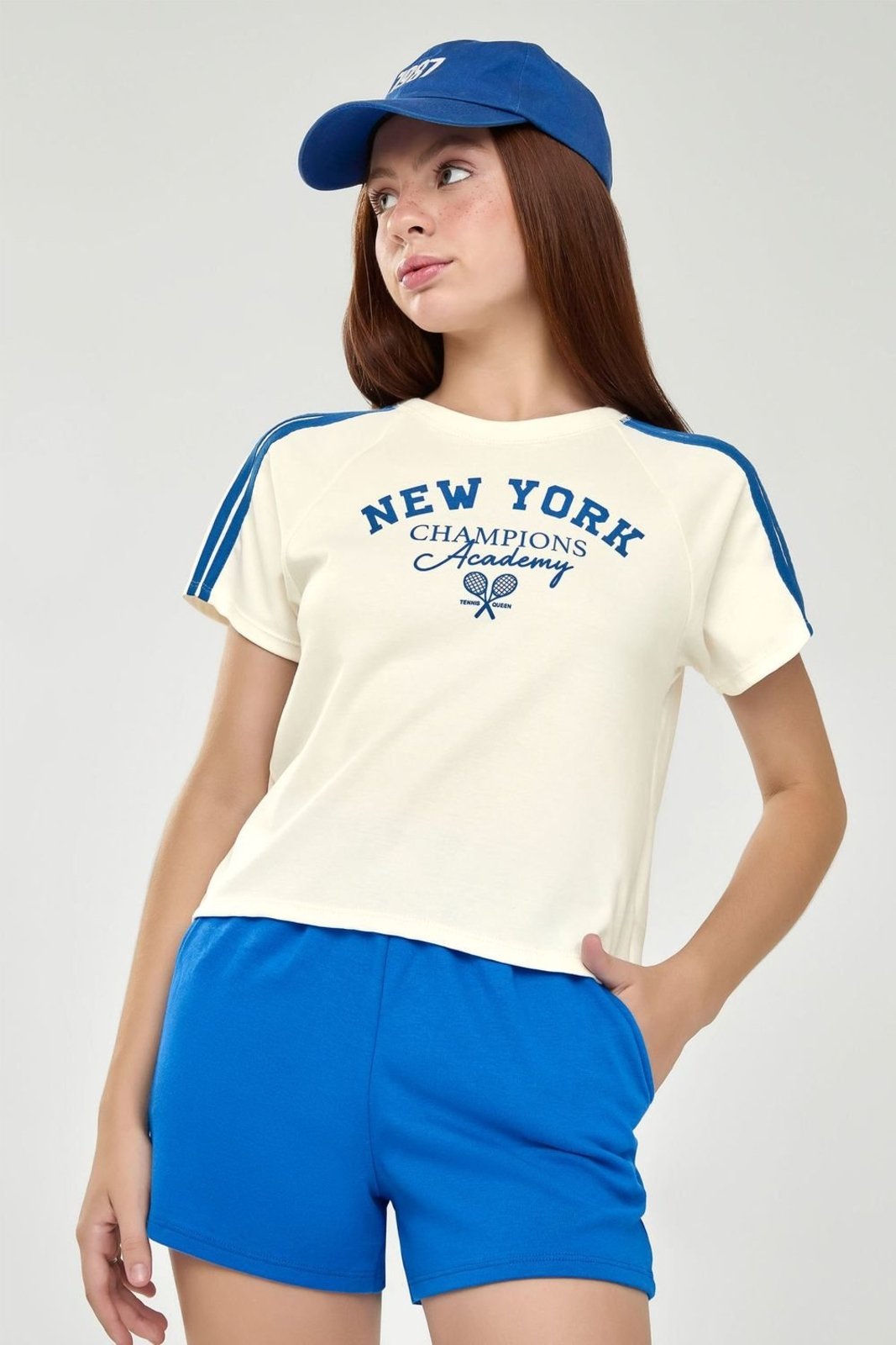 Infantil - Conjunto Curto Juvenil Menina Esportivo Beats Bege