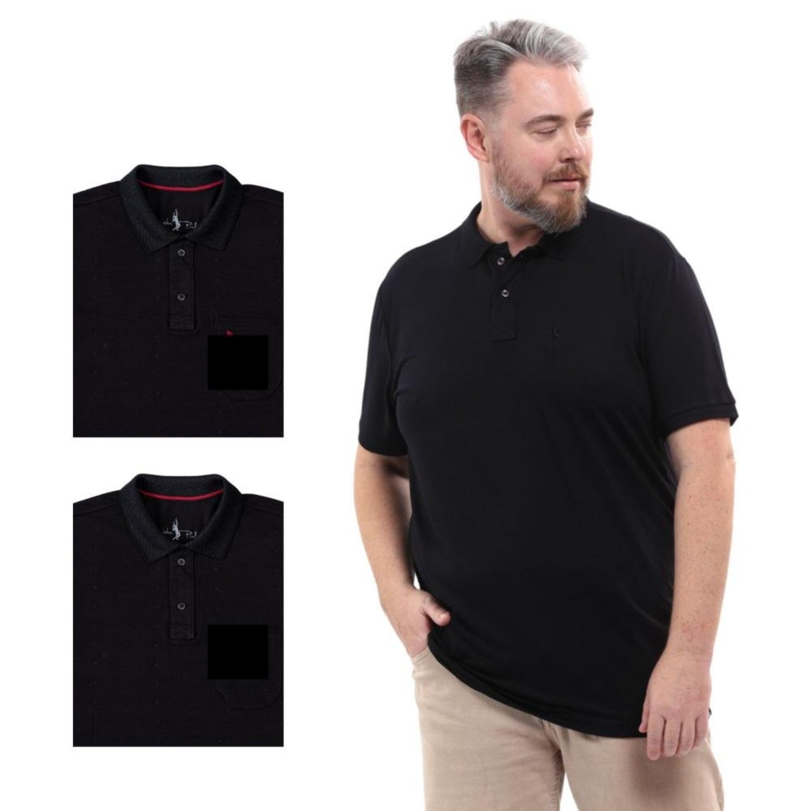 Kit 3 Camisa Polo Masculina Plus Size Piquet Algodão Leve