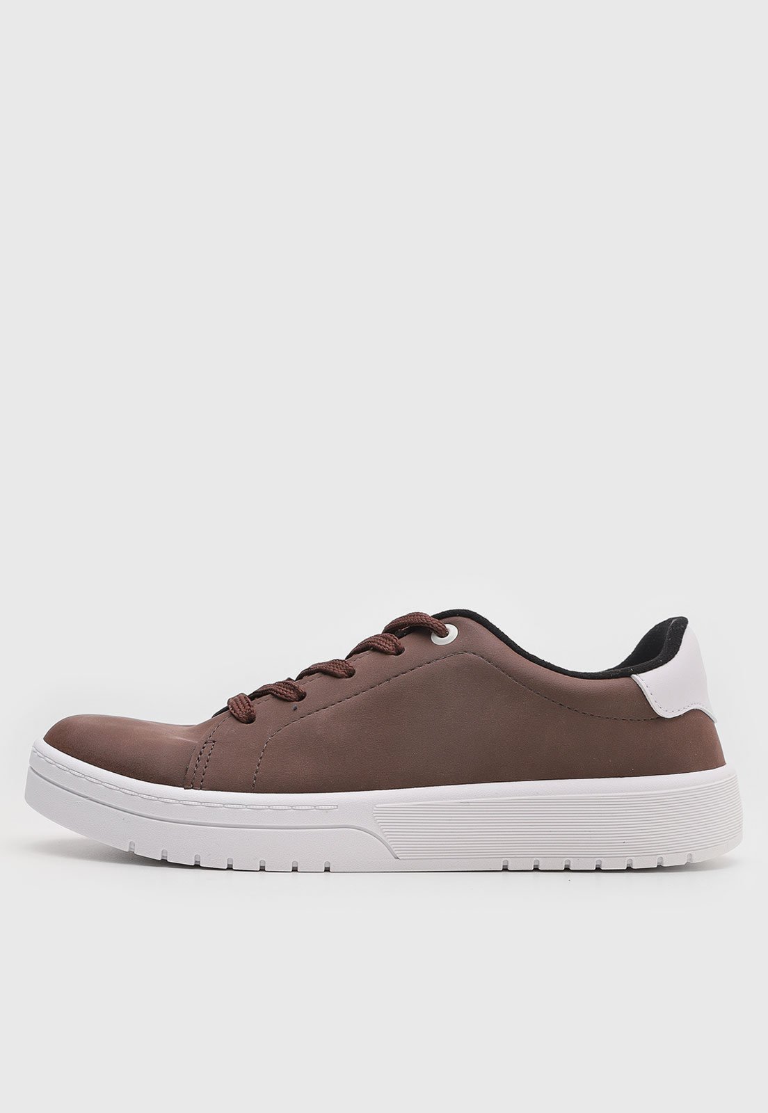 Tênis Feminino Moleca Cadarço Marrom e Branco