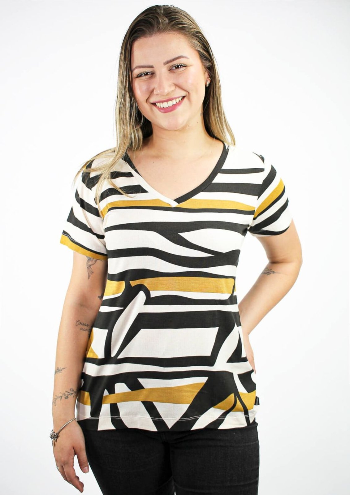 Blusa Pau a Pique Estampada Preto PRETO – G Pau a Pique