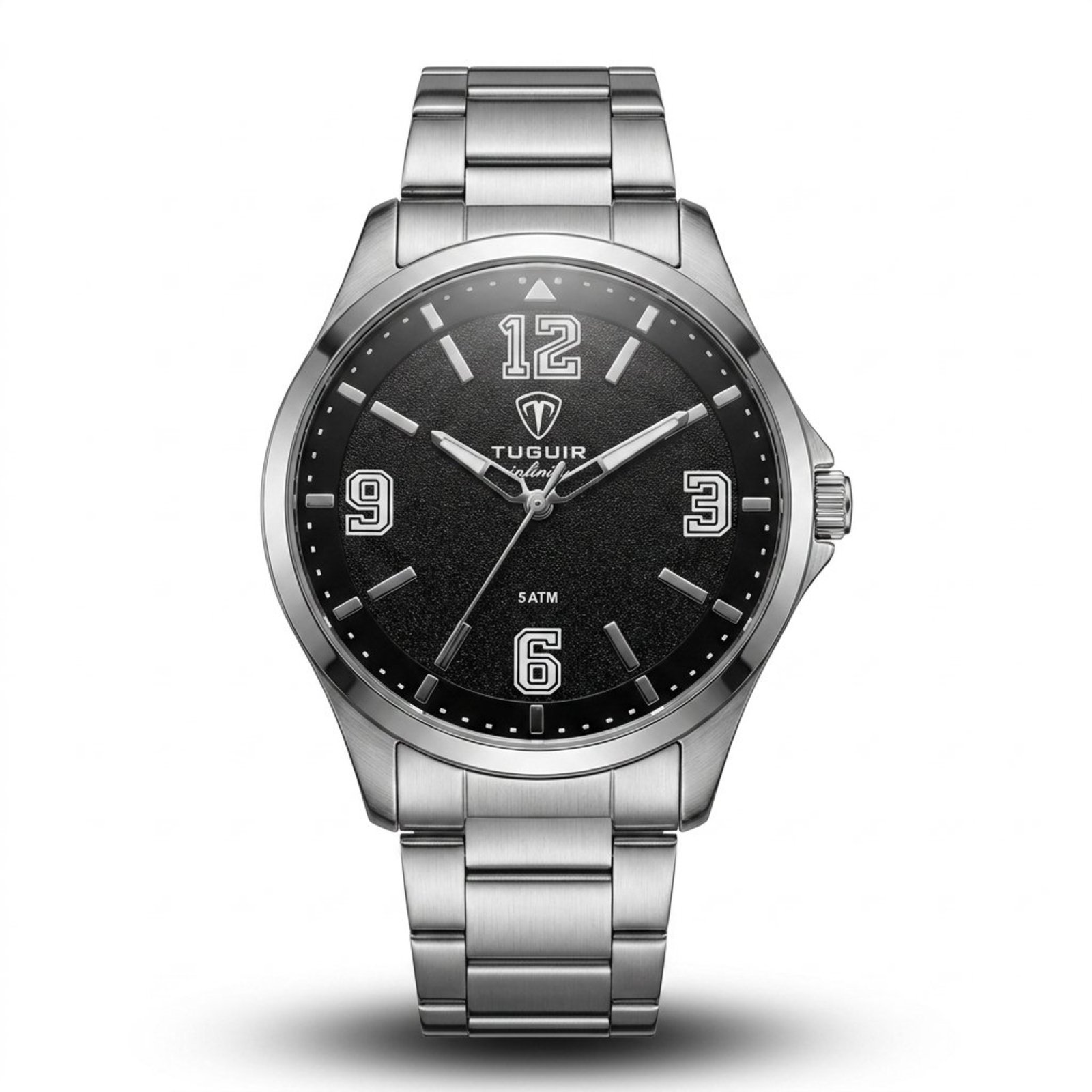 Relógio Masculino de Aço Tuguir Analógico Infinity TGI37234 Prata e Preto