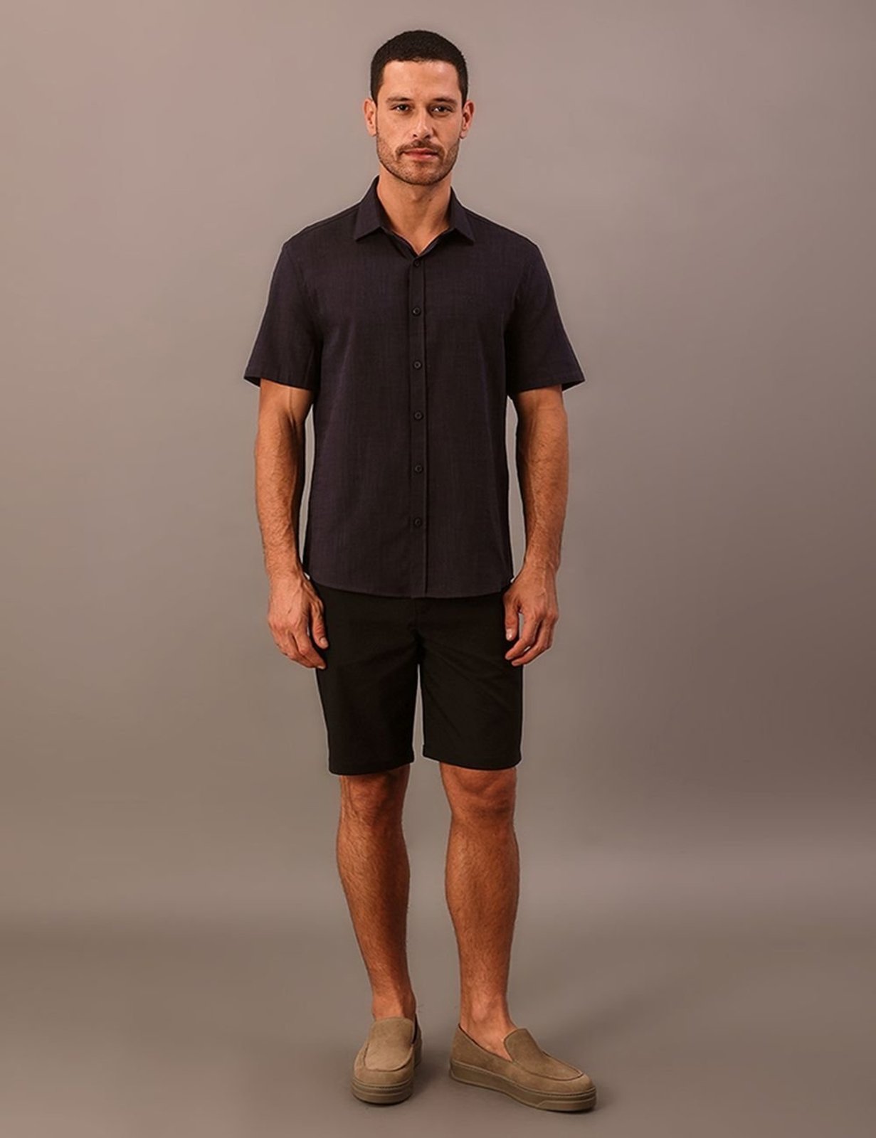 Camisa Manga Curta Cotton Flamê - Marinho Calvin Klein Jeans