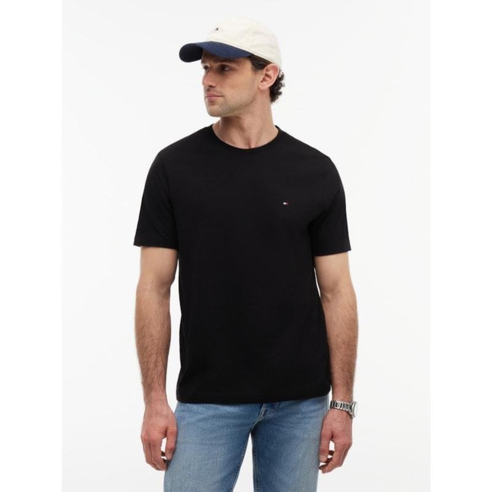 Camiseta Algodão Pima Gola C Preto