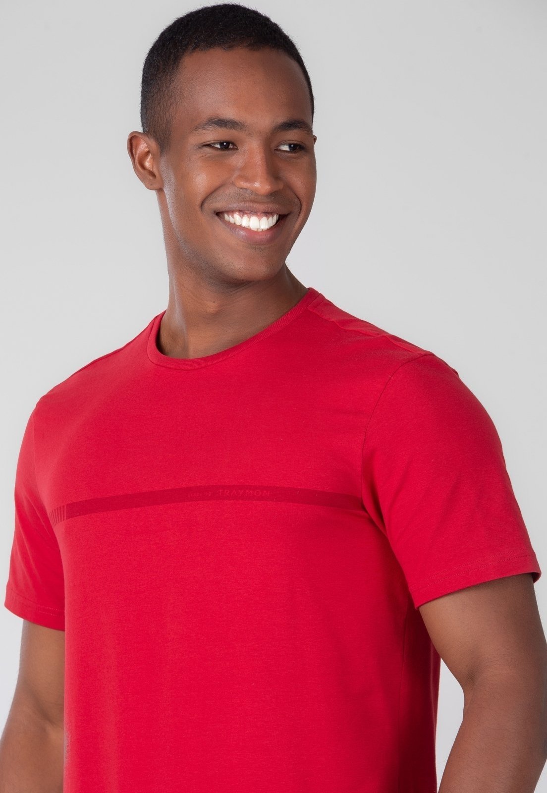 Camiseta Traymon Slim Com Estampa Vermelho