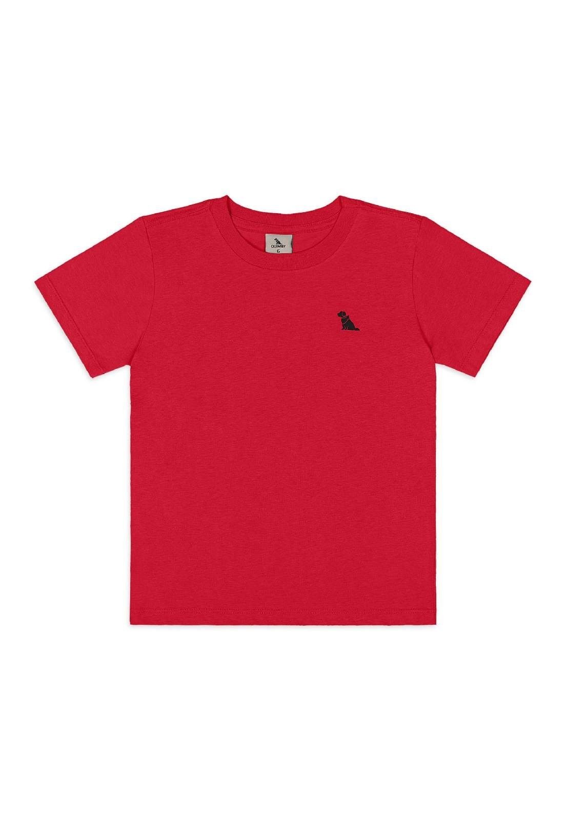 Infantil - Camiseta para Menino em Algodão Quimby Vermelho