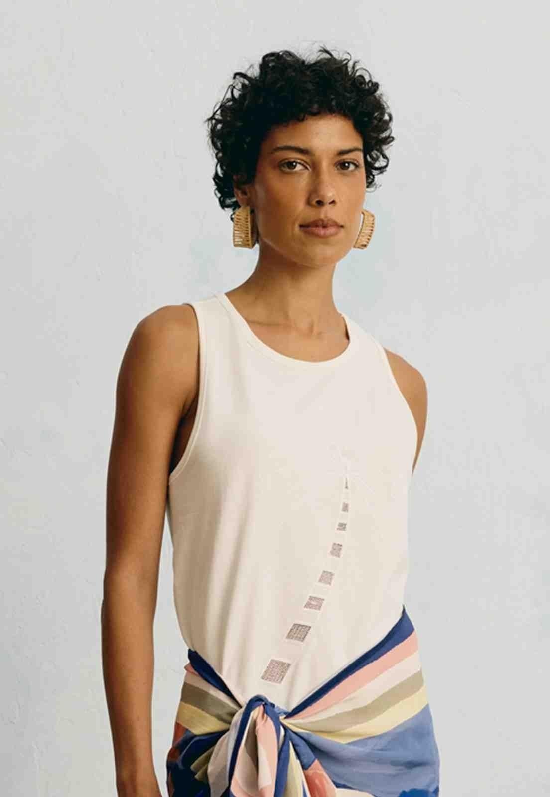 Regata Bordado Richilieu Coqueiro Off-white